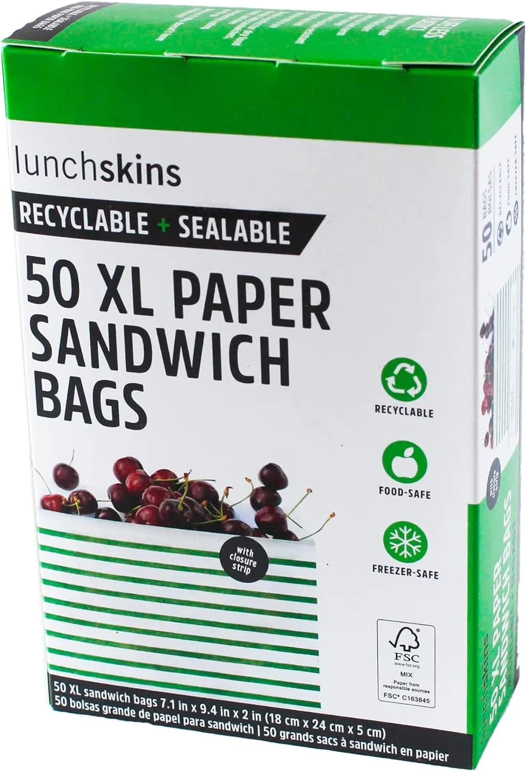 Moving Compact with Recyclable, Self-Adhesive Closure, Recyclable & Sealable XL Sandwich Bags - Paper Green Model 7E4BC7