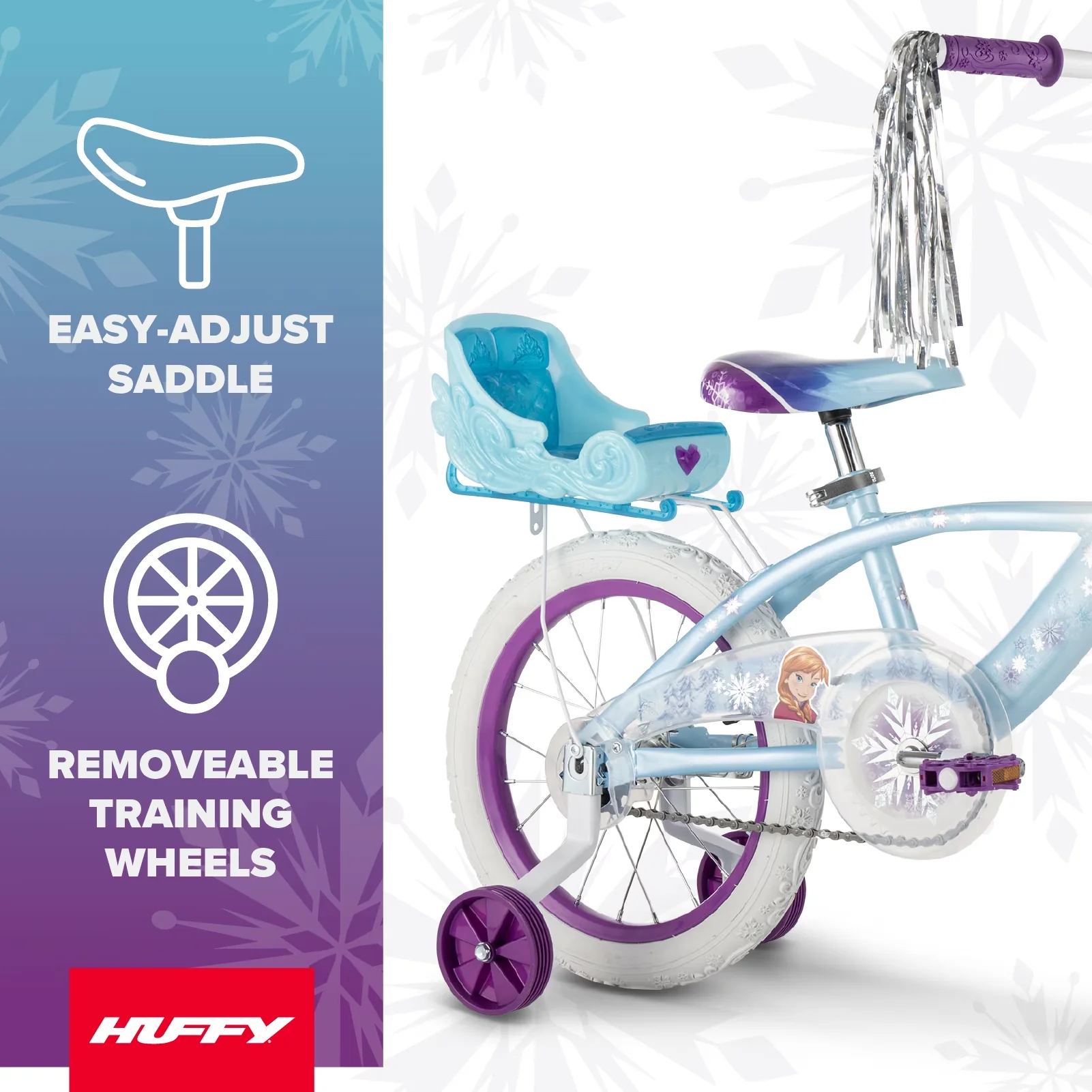 Kids Bike Quality with Adjustable Seat, Adjustable Seat Height, 16" Disney Frozen Kids' - Blue Model 3DEB09