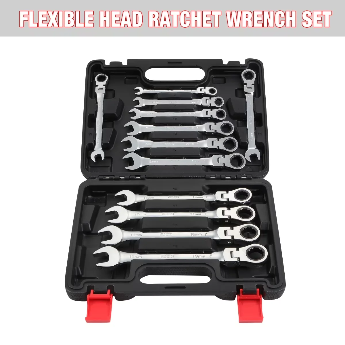 Professional Hand Tool Set with Adjustable, Chrome Vanadium Steel - Silver 12 ct Model D89B75