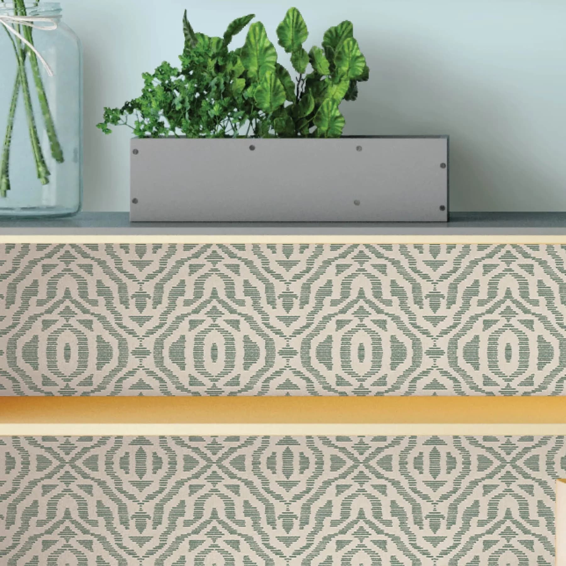 Wallpaper Essential with Washable, Easy To Clean, Removable - Green Pvc Free Model 783DF3