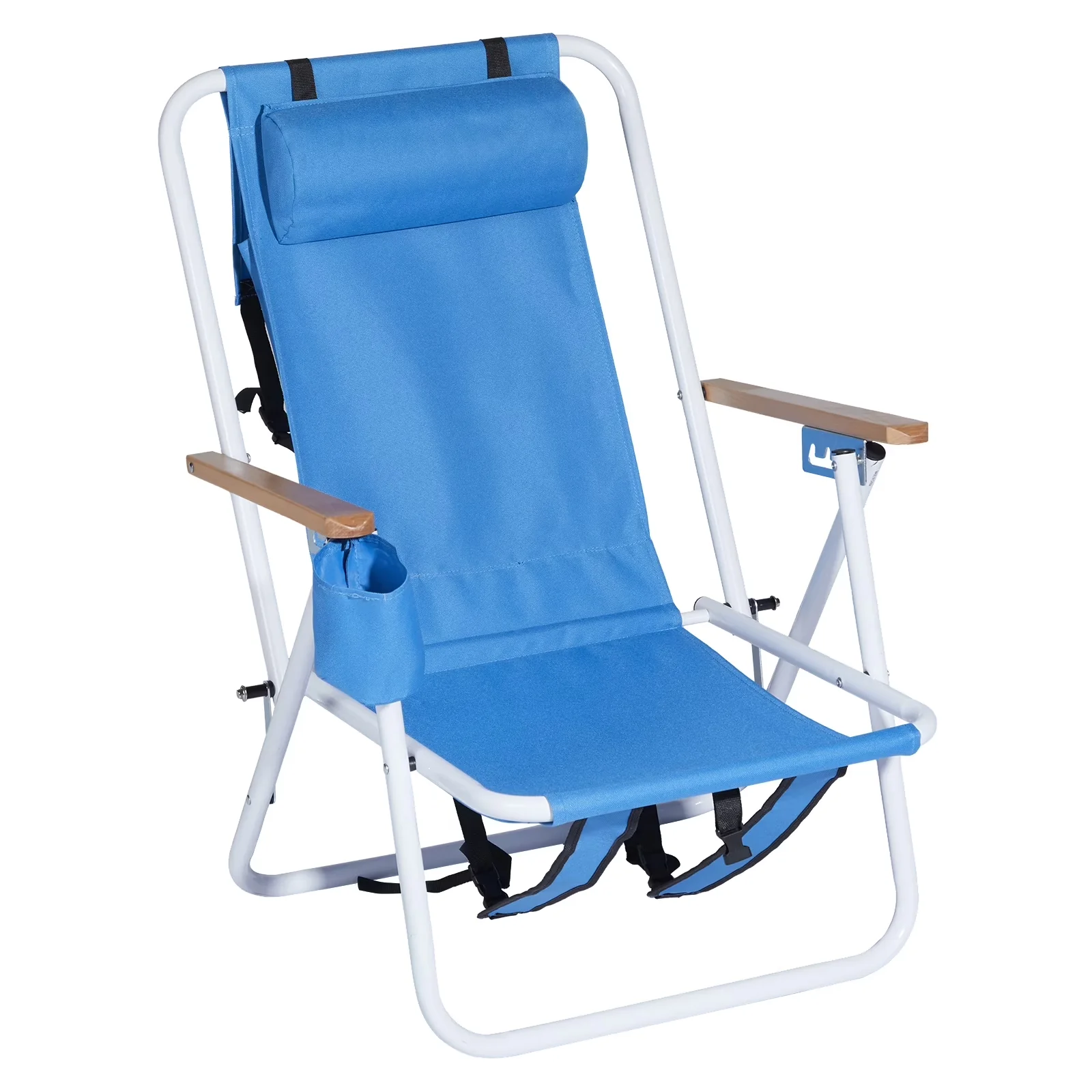 Reliable Beach Chair with Outdoor 4-Level Adjustable Folding, Protable Seating, Blue - Blue Model B4A47A