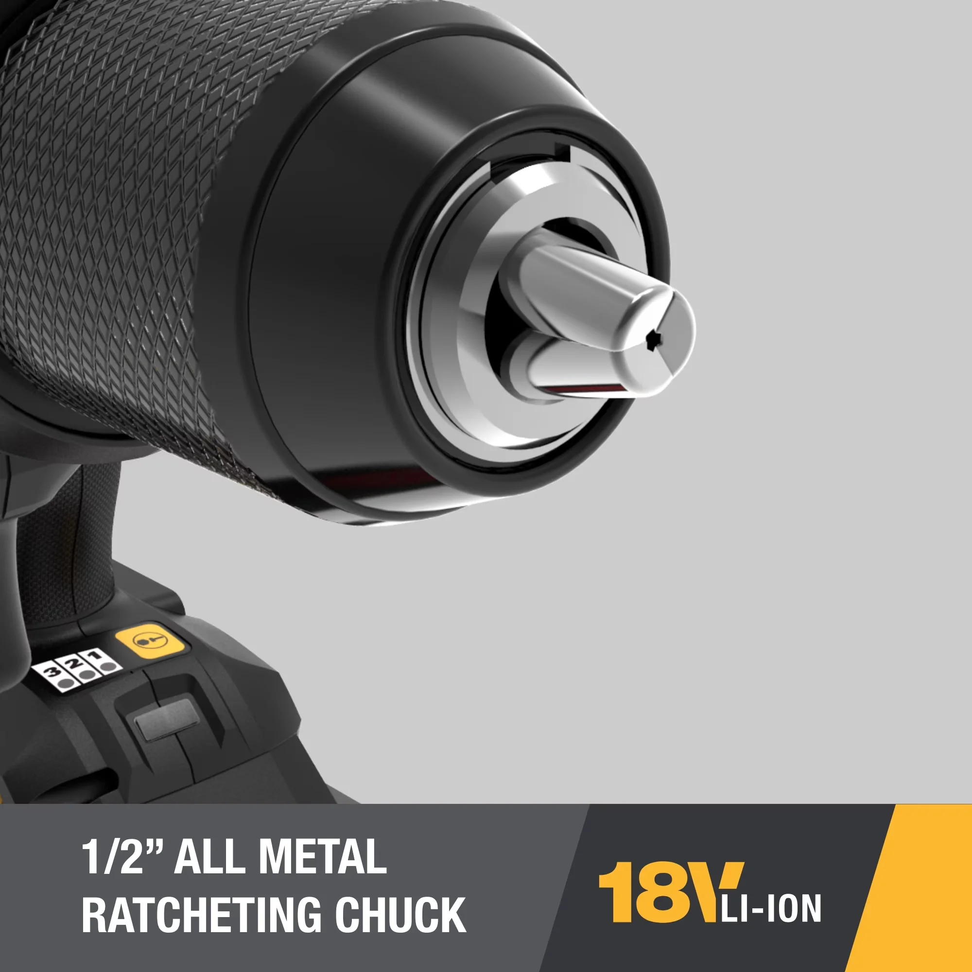 Sleek Drills Driver with Battery, 18V, Caterpillar Cat® DX12 18V 1 - Multicolor 1/2 in Model B5CA8A
