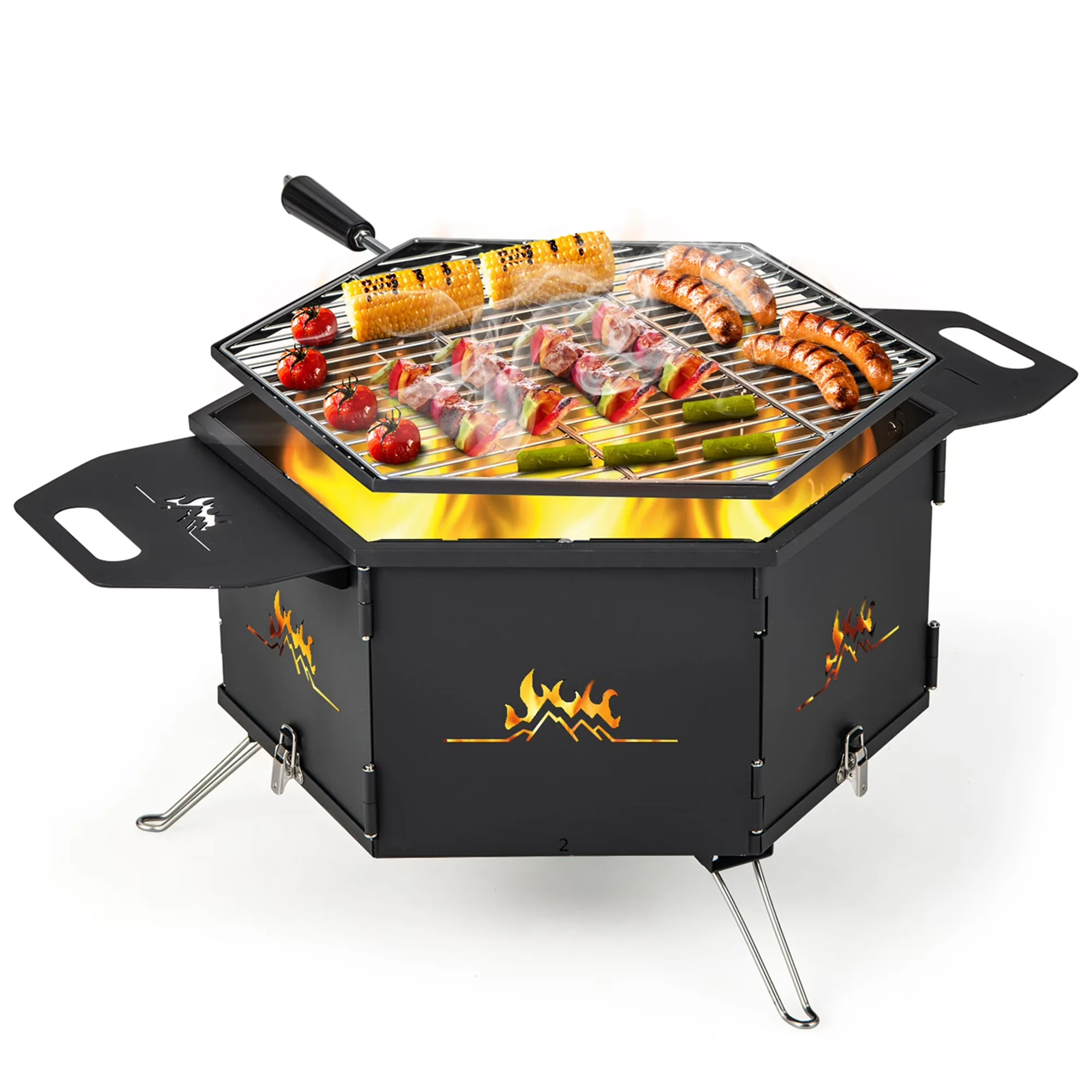 Flat Top Grill Premium with Foldable, Portable - Black Carbon Steel, Stainless Steel Model 2819AA
