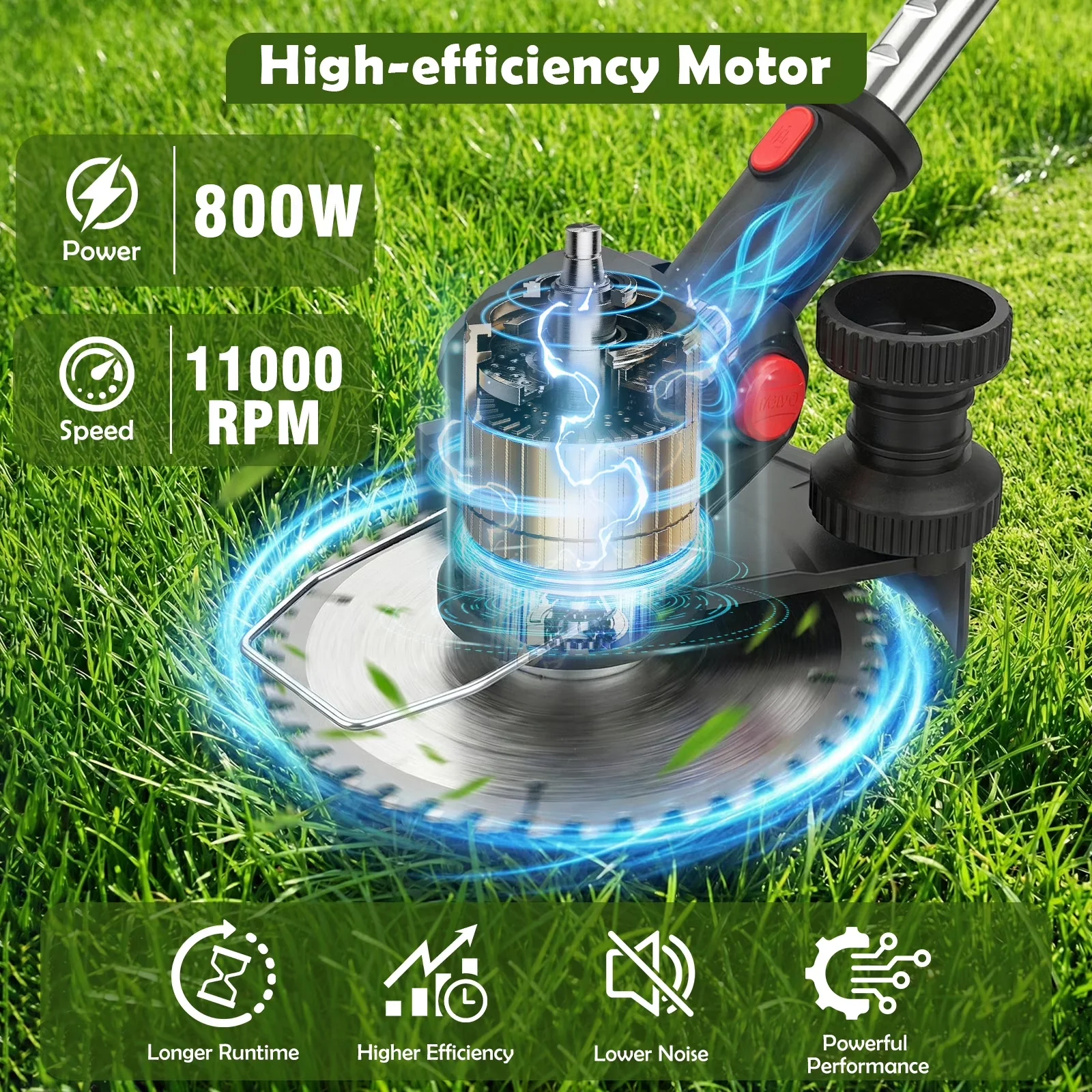 String Trimmer Efficient with Battery, 24V, 4.0Ah Cordless Weed Wacker - Model 4A494B