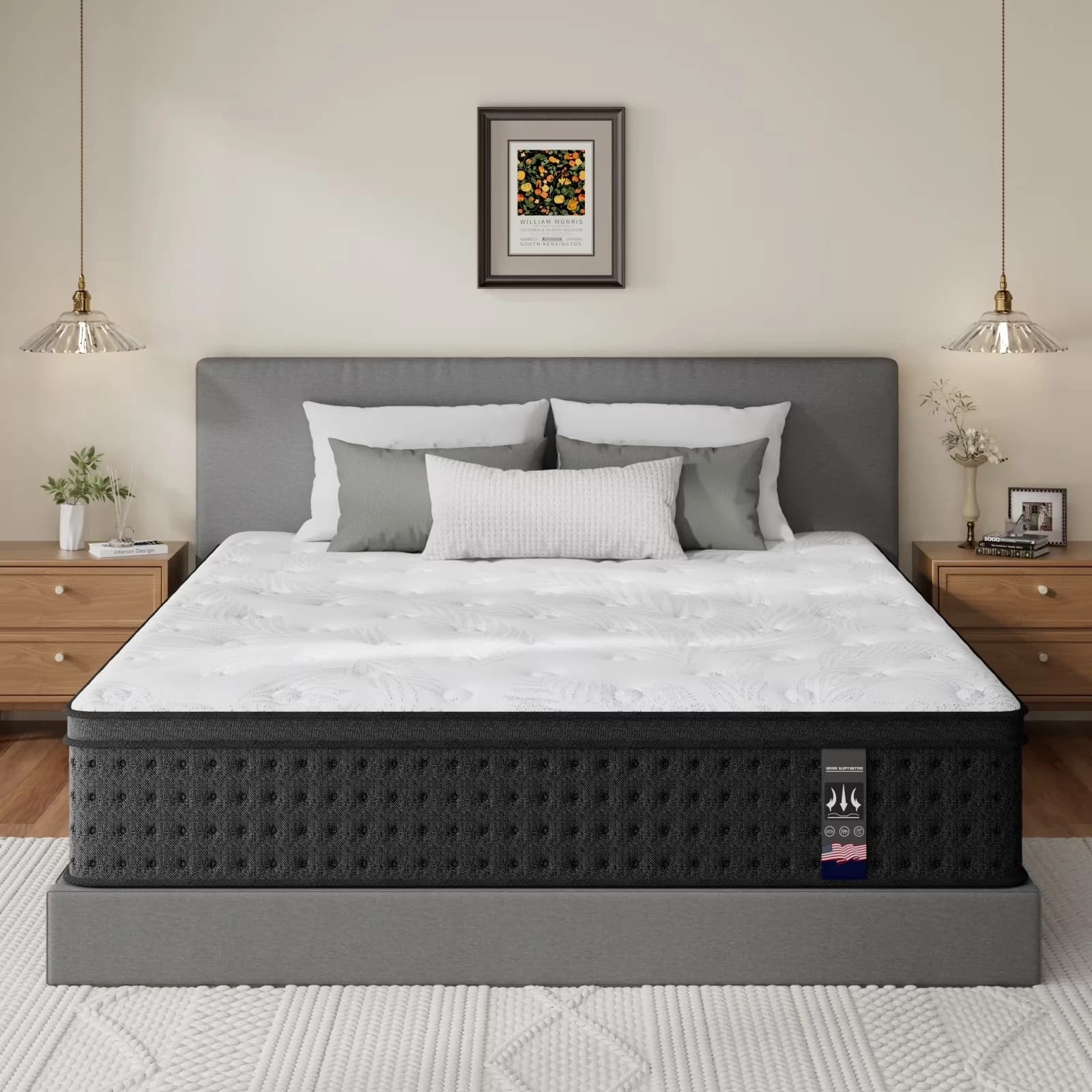 Essential Mattresses Accessory with Hypoallergenic, Mattress-In-A-Box - 3D Knitted Fabric, High Resillience Soft Foam, Heat Treated... Model F9C276