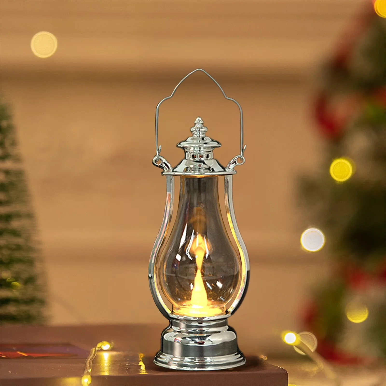 Efficient Table Lamp with LED, Rustic/Lodge - #0428-Silver Plastic for Indoor, Party Model 32DBC1