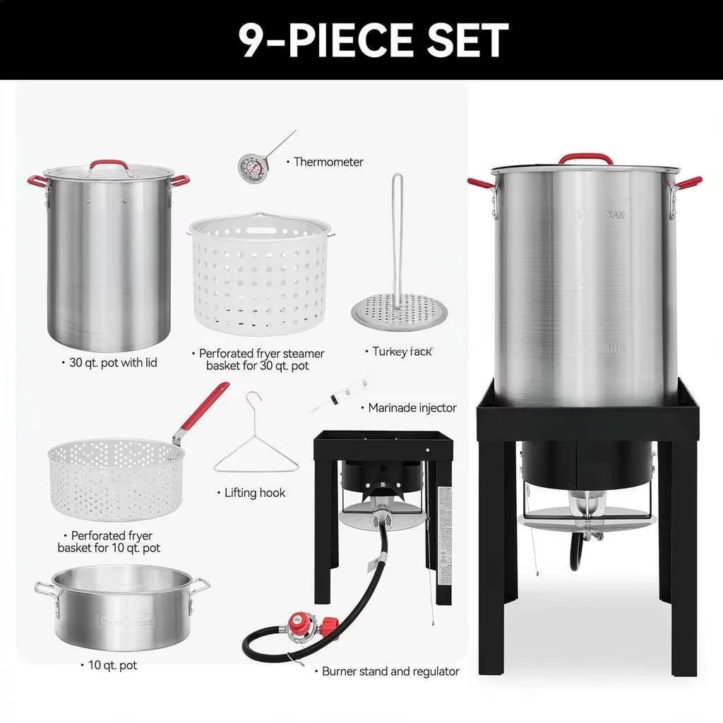 Outdoor Fryer Compact with 50000 BTU, 50000 BTU Burner Bestseling - Propane Model E85ADF