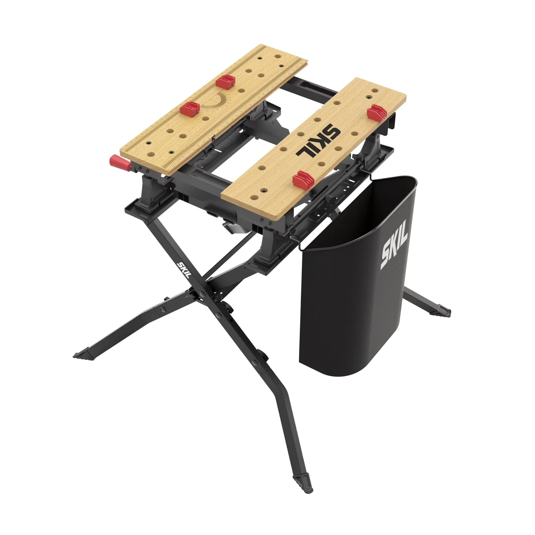 Quality Toolstorage with Storage, Compact Workbench, FOLD FLAT DESIGN - For easy storage - Red Bamboo Model 4CABFE