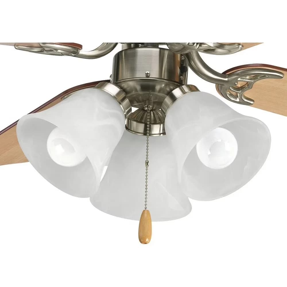 Premium Ceiling Fan with LED, Energy Efficient, Airpro 3-Light LED Kit - Silver Glass, Steel Model B5EC40