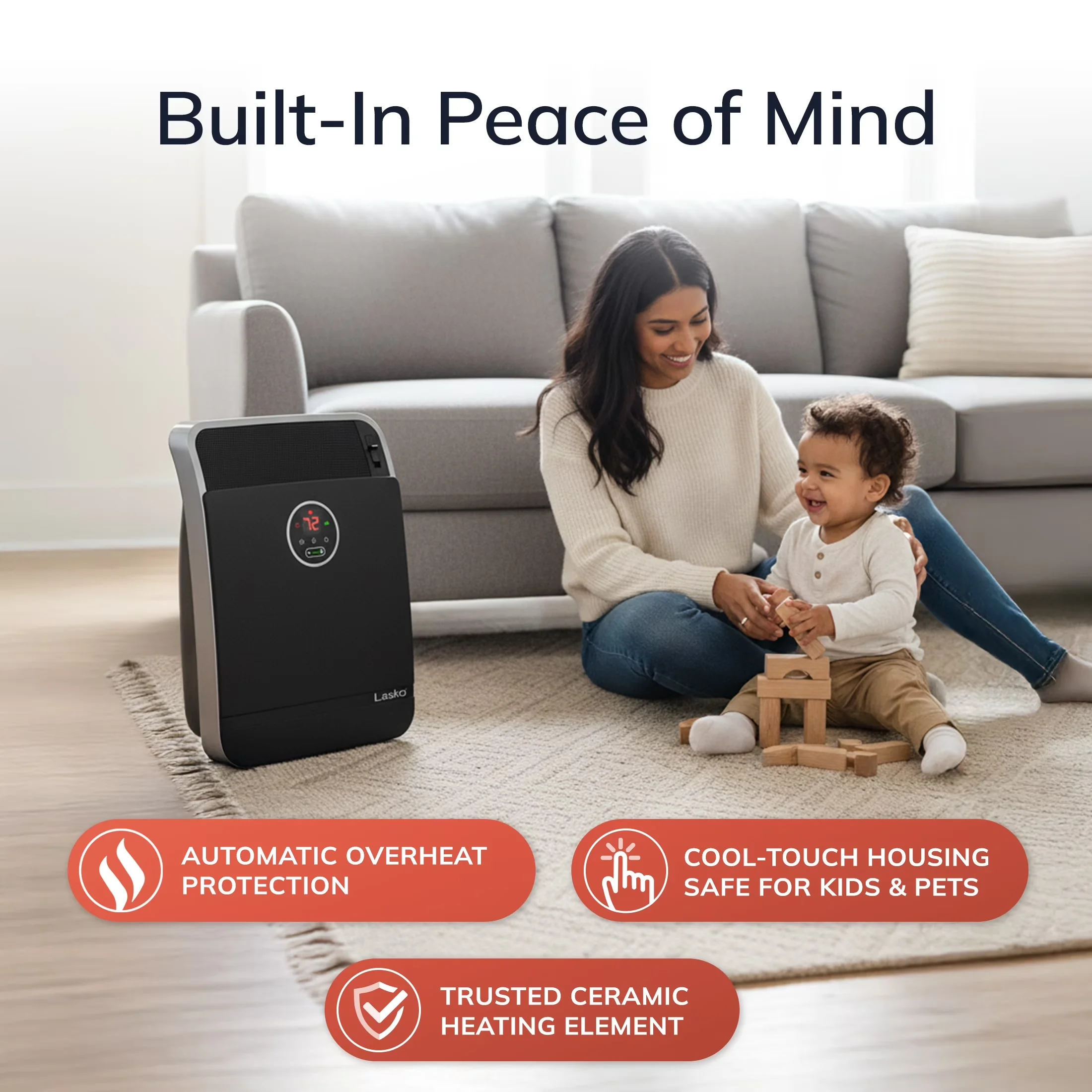 Versatile Portable And Electric Space Heater with 1500W, Automatic Shutoff - Black Model 39AFDE