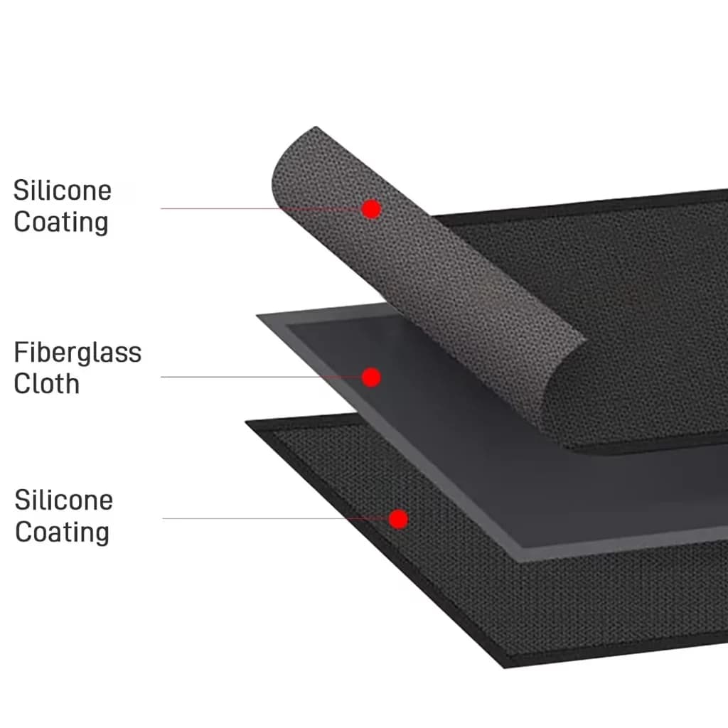 Combo Grill Versatile with Heat Thermometer - Silicone Fiberglass Cloth Model 092C7D