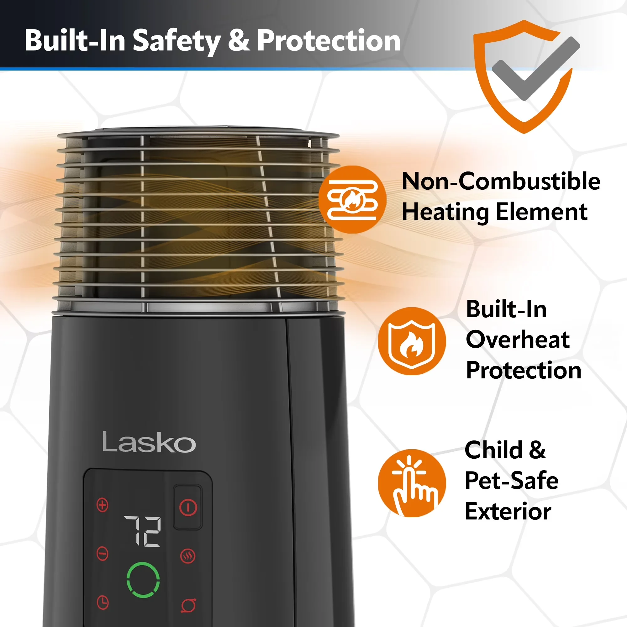 Portable And Electric Space Heater Compact with 1500W, Automatic Shutoff - Black Model FD011D