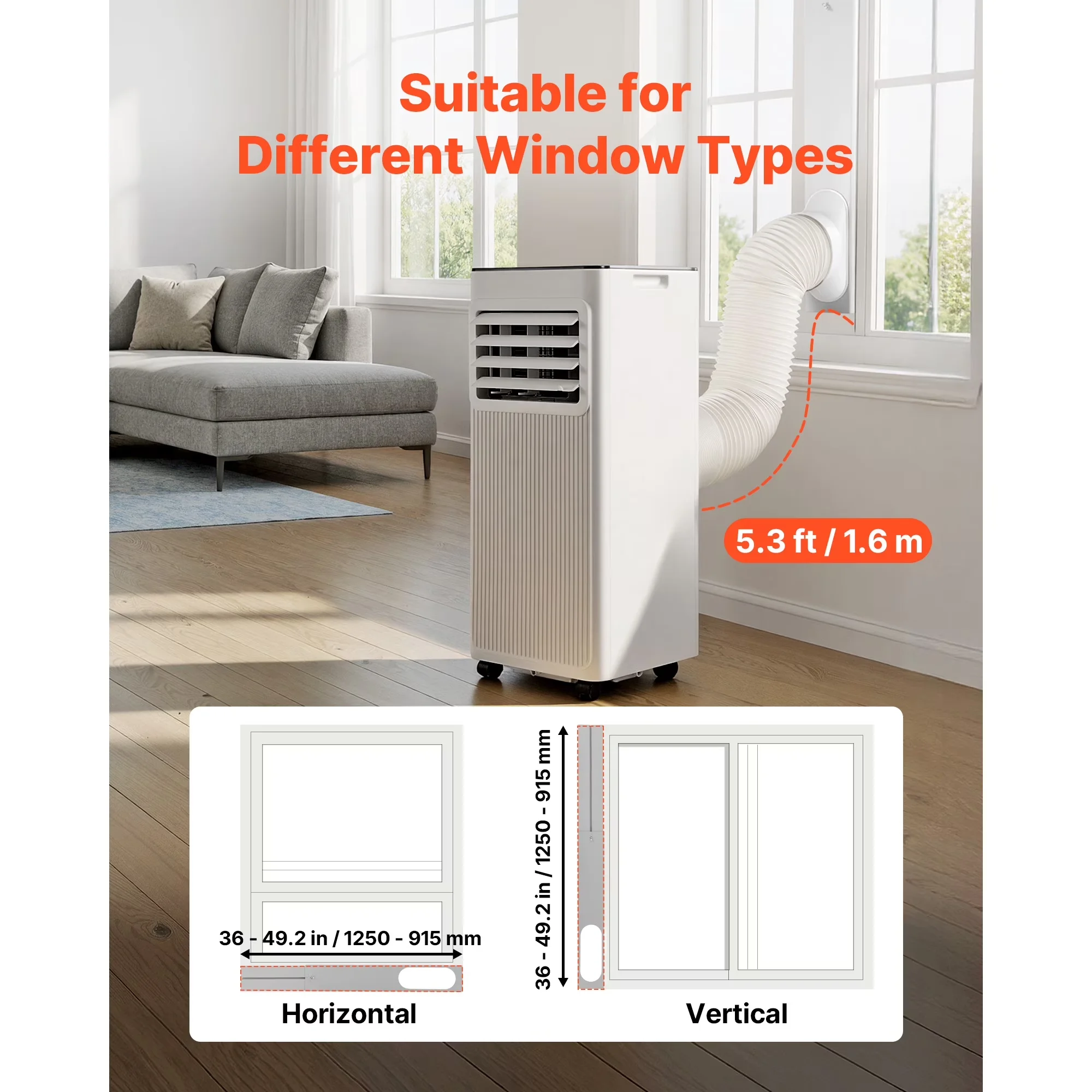 Air Conditioner Compact with LED, 8000 BTU, Remote Controlled - White for Indoor Model 243A73