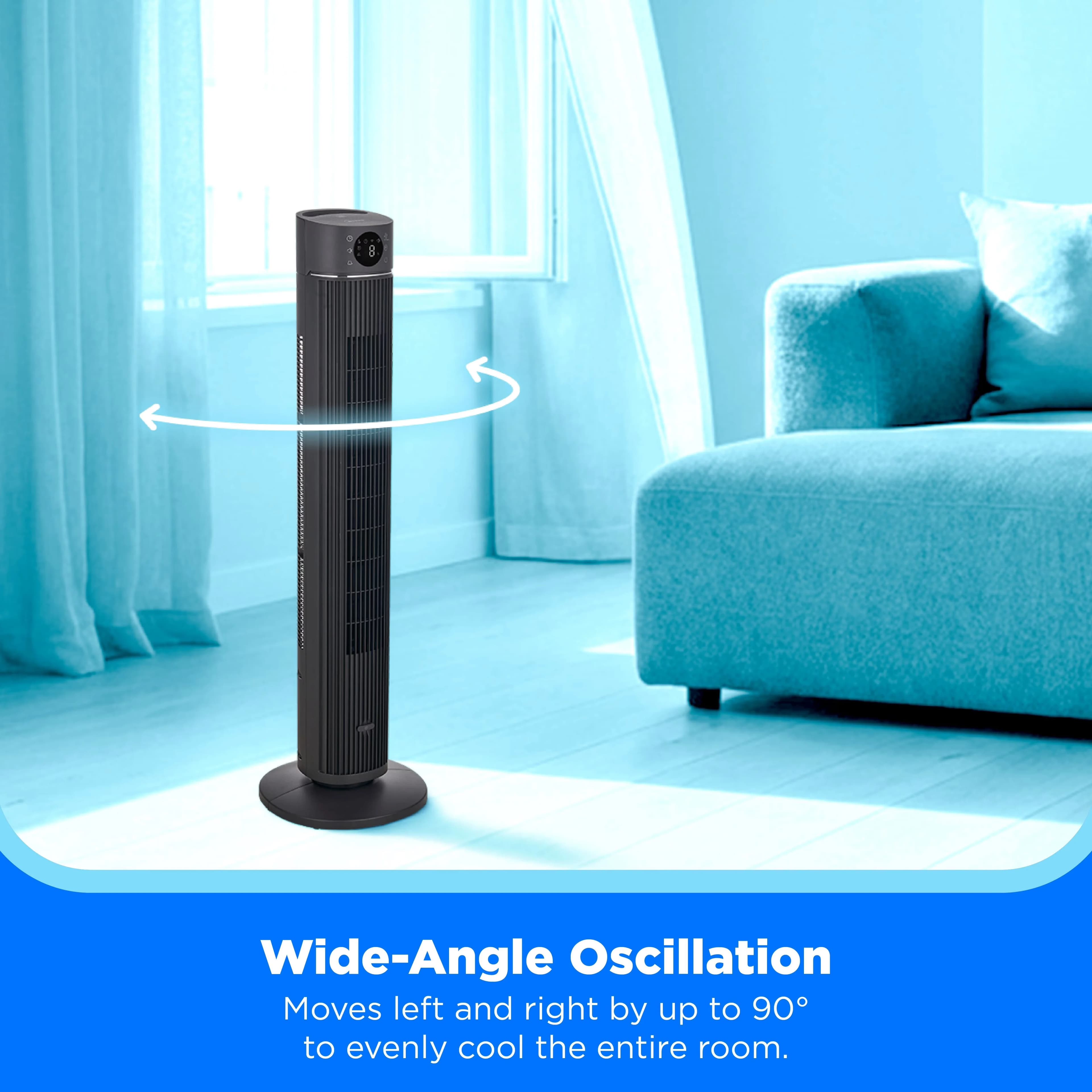Fans In Cooling Essential with Remote Controlled, 12 Speed Settings, Wide-Angle Oscillation - Plastic Gray Model 622587