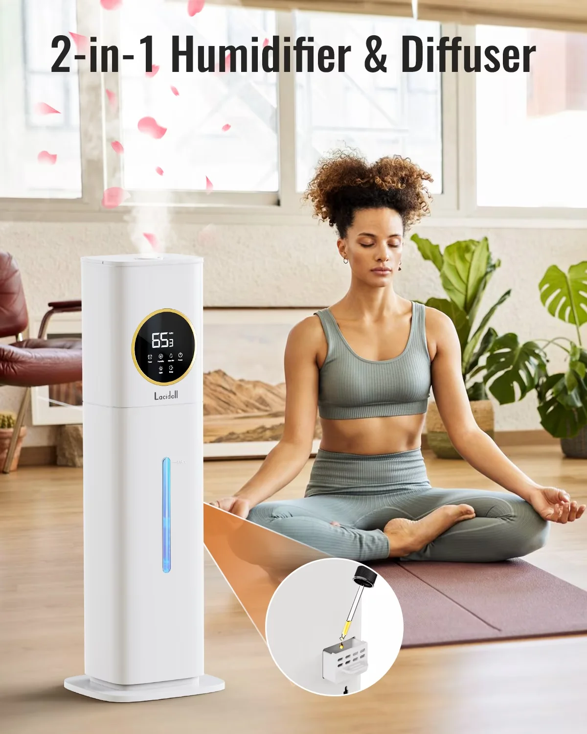 Humidifier Innovative with Timer, Water Level Indicator - White for Bedroom, Large Model 1797C5