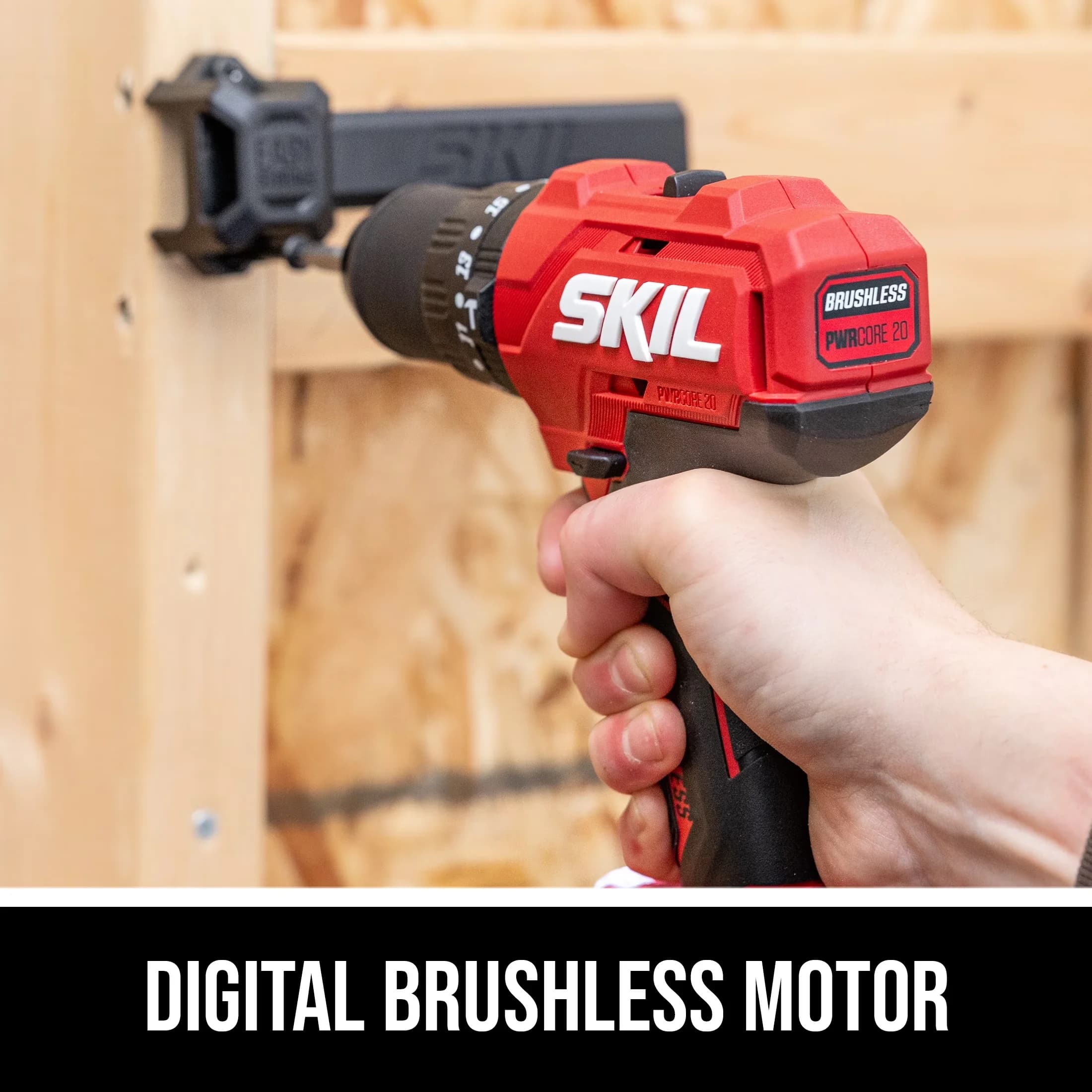 Modern Drills Driver with Battery, 20V, PWR CORE Brushless 20V Hammer Drill Kit - Red 1 Model 46A542
