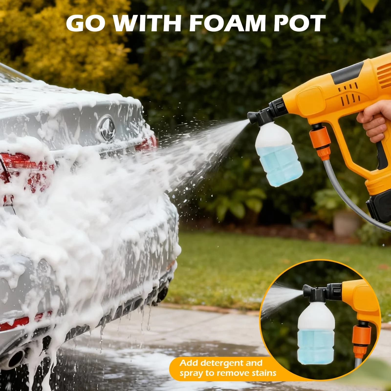 Premium Pressure Washer with Battery, 21V, Adjustable Wand - 900PSI - Low Maintenance Model 2C96C8