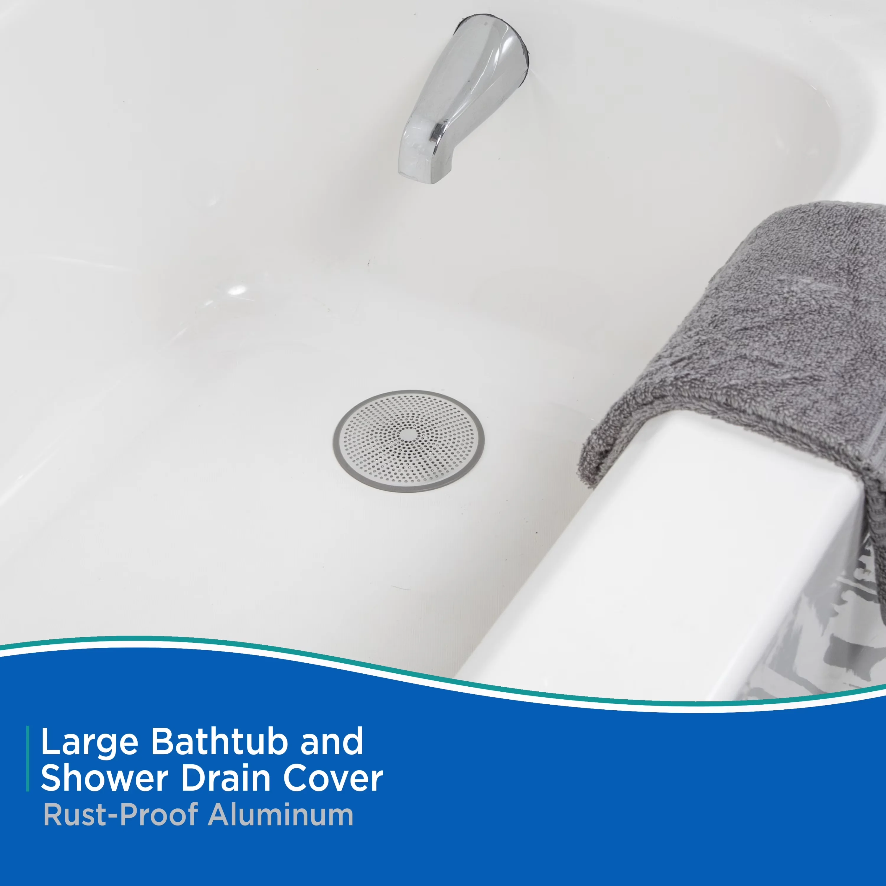Sleek Bathroom Renovation with Hair Trap, Silver & Gray - Aluminum Silver Model 849DFF