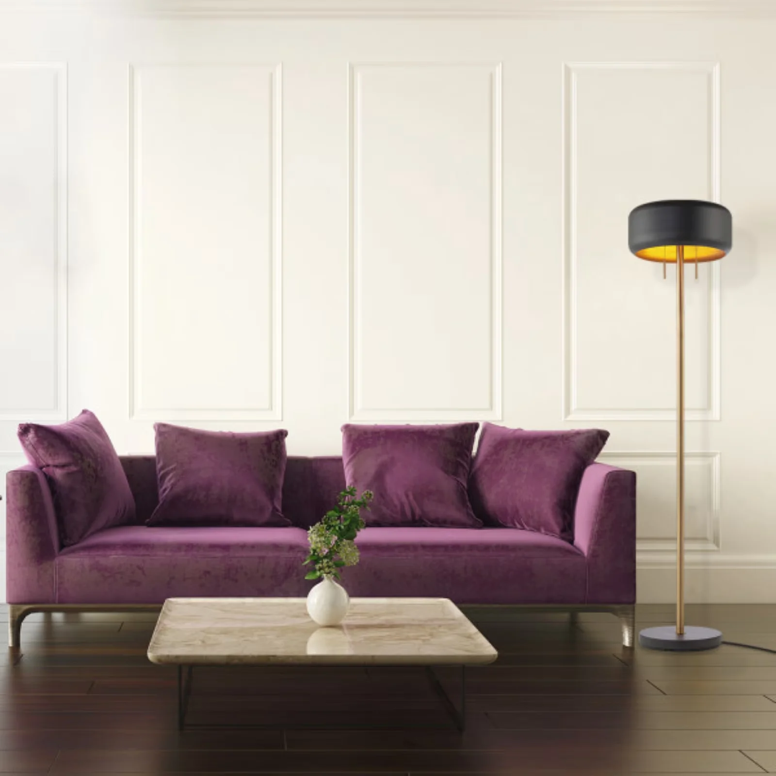 Essential Floor Lamp with Incandescent, Energy Efficient, Industrial - Metal Gray Model 05F0A5
