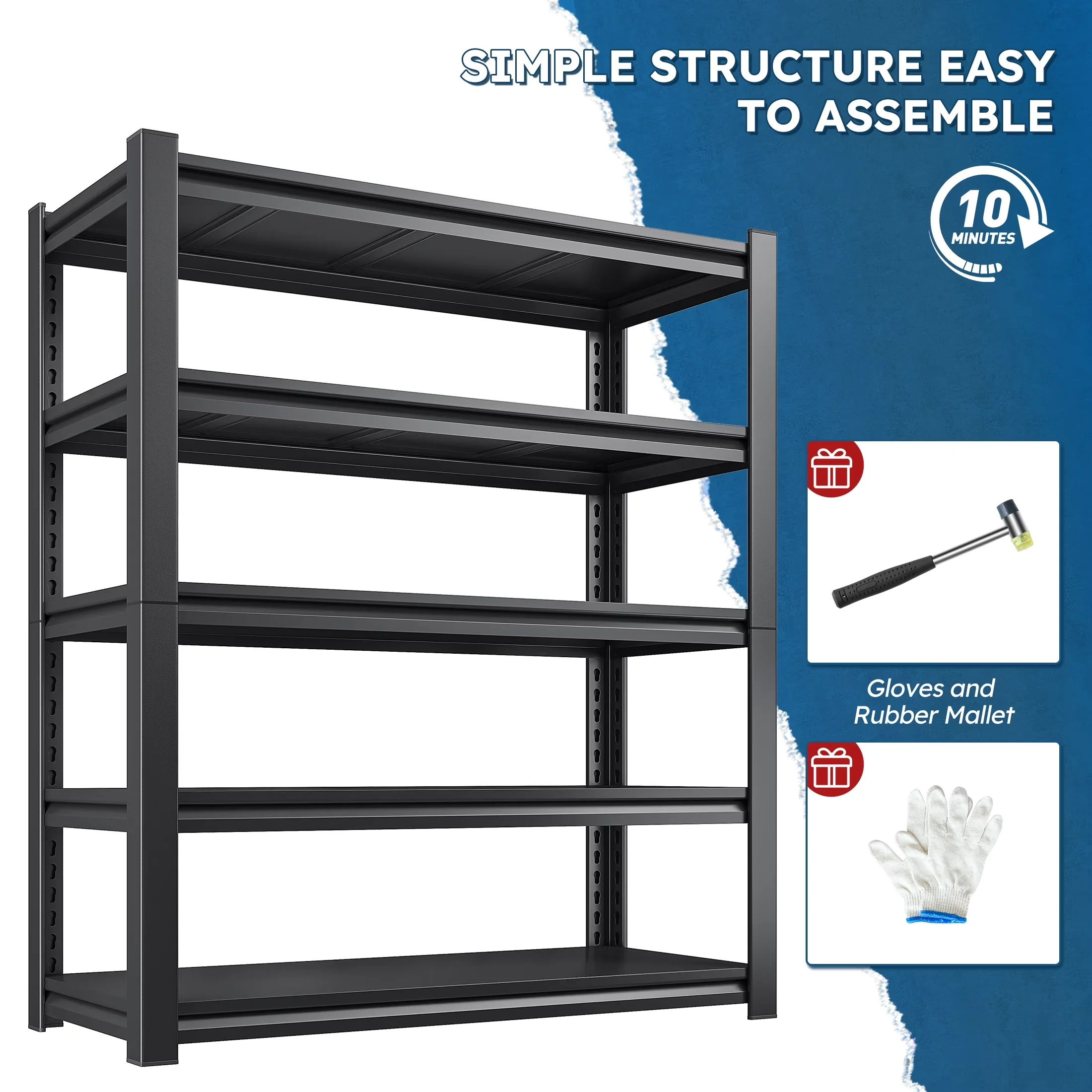 Professional Garage Storage Supply with Adjustable - Black Shelving - Professional Series Model F51600