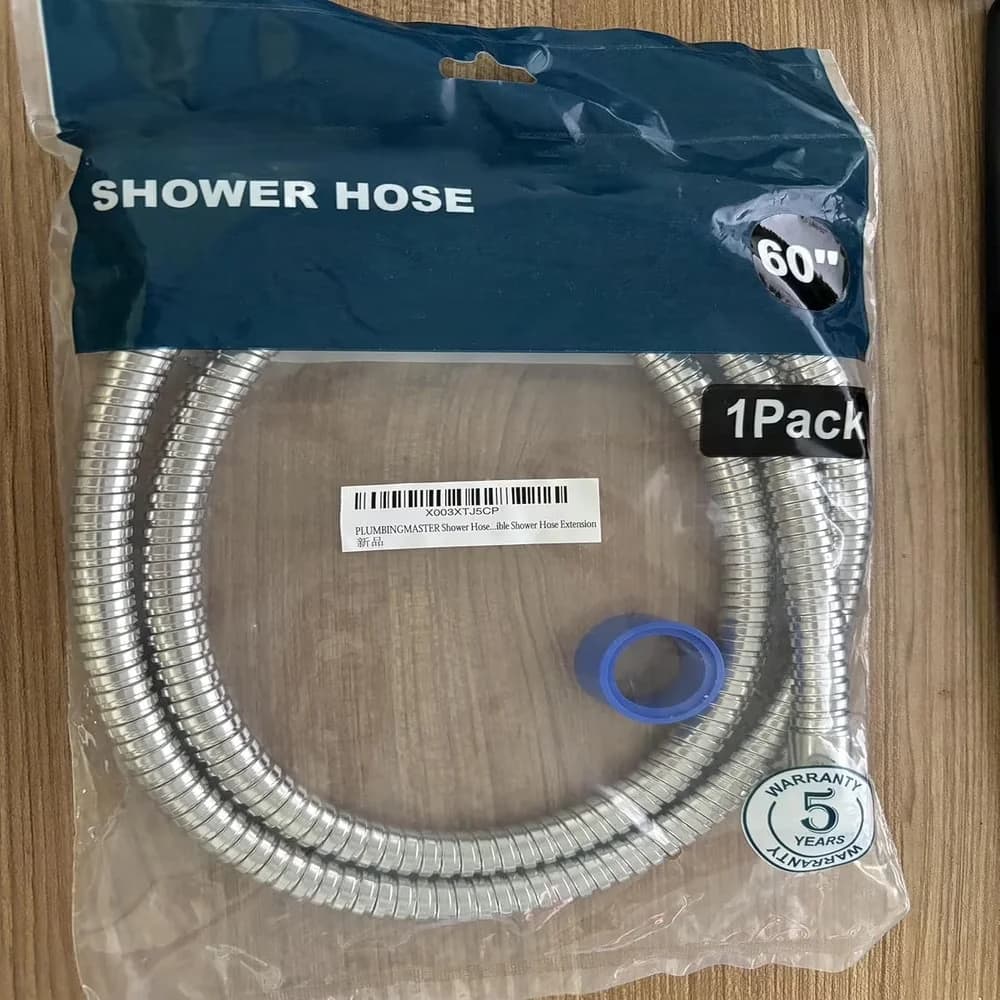 Sleek Shower Head with 360 Degree Rotation, Brass Nut - Metal Silver 60 Model 9871DB