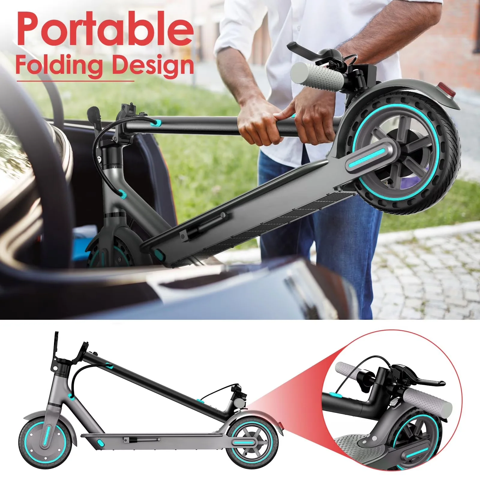 Efficient Scooter with Portable, Foldable, Electric 10.5Ah - Steel Blue Model EDDCE0