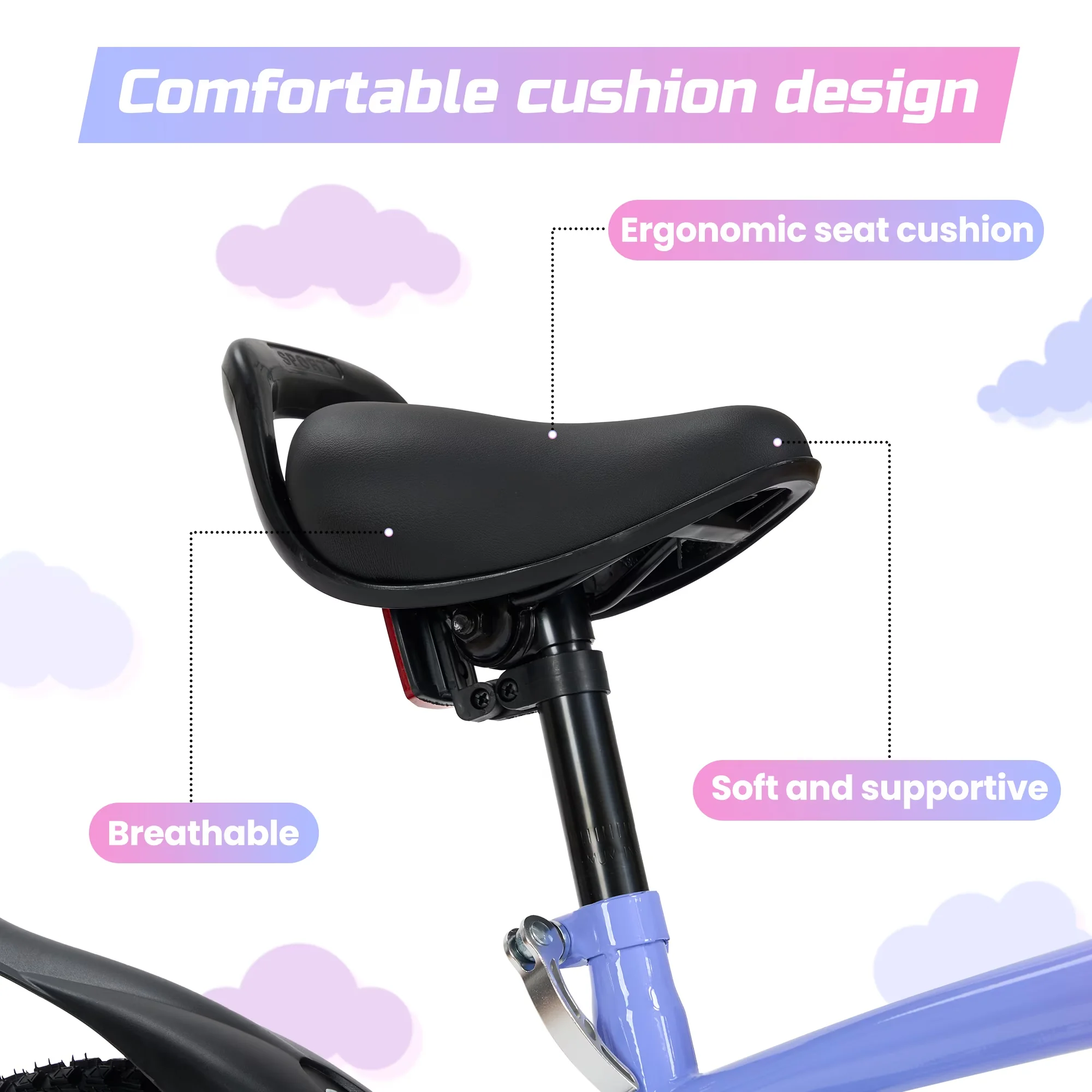 Stylish Kids Bike with Compact, Adjustable Seat Height, 12 in Kid - Purple Model 684AA5