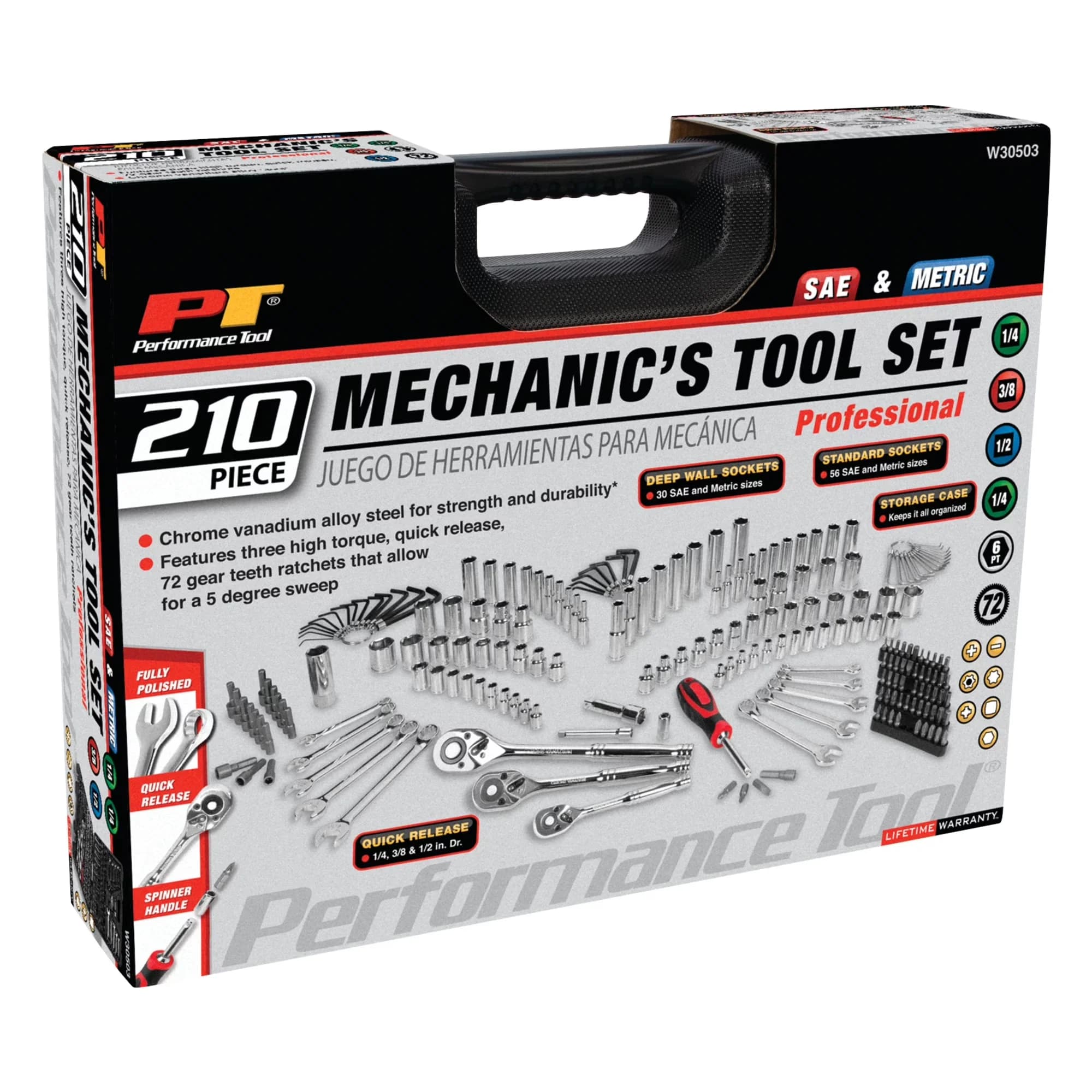 Hand Tool Set Modern with 210pc Mechanic's - Multicolor W30503 - Modern Design Model C9CB4A