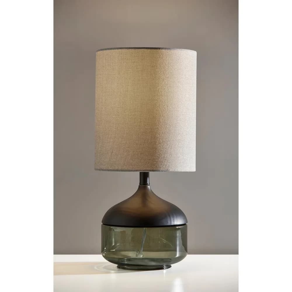 Table Lamp Premium with Incandescent, Transitional, Smoked Glass - Wood Multicolor Model E9888D
