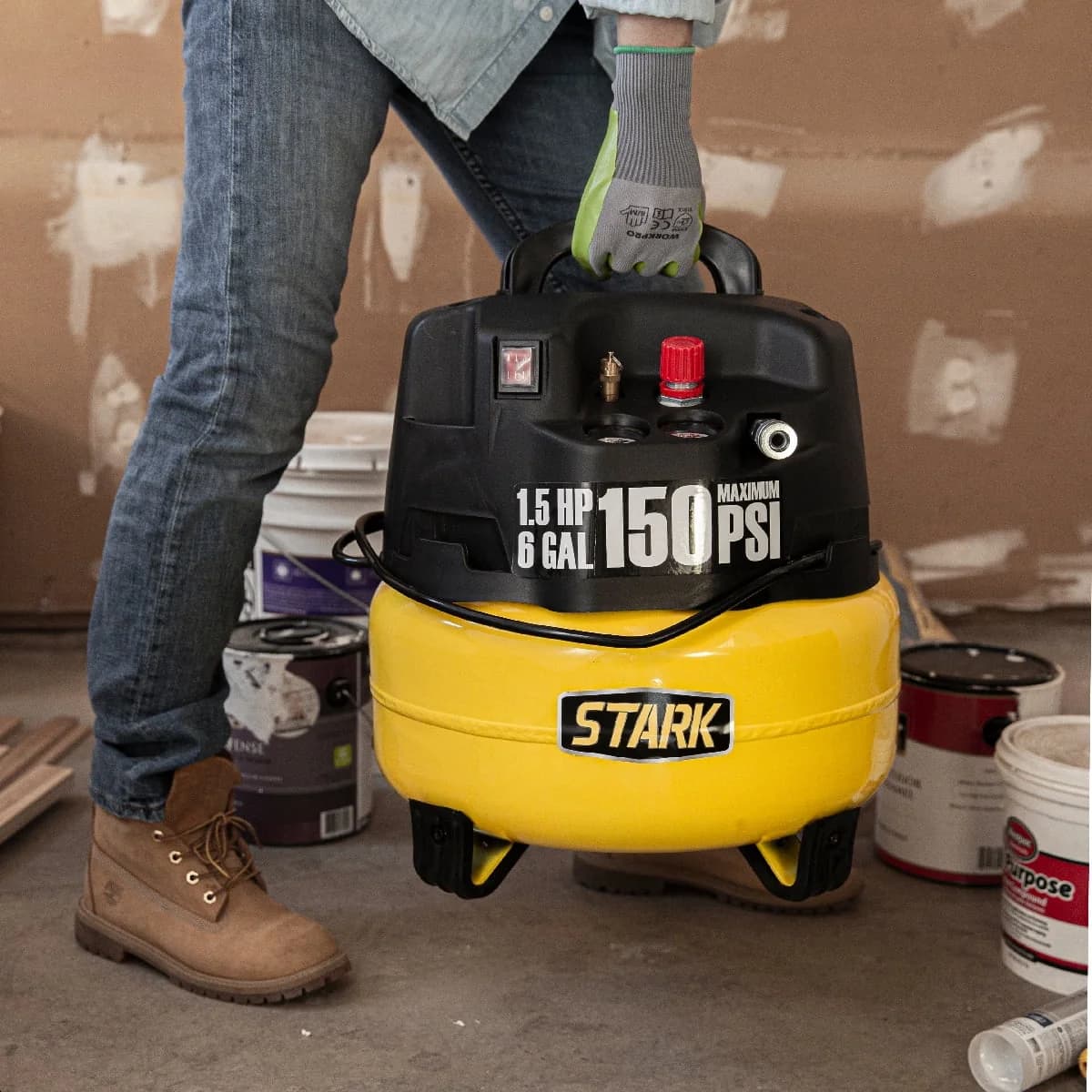 Stylish Air Tools Compressor with Portable - Gauge for Daily Use Model C063A9
