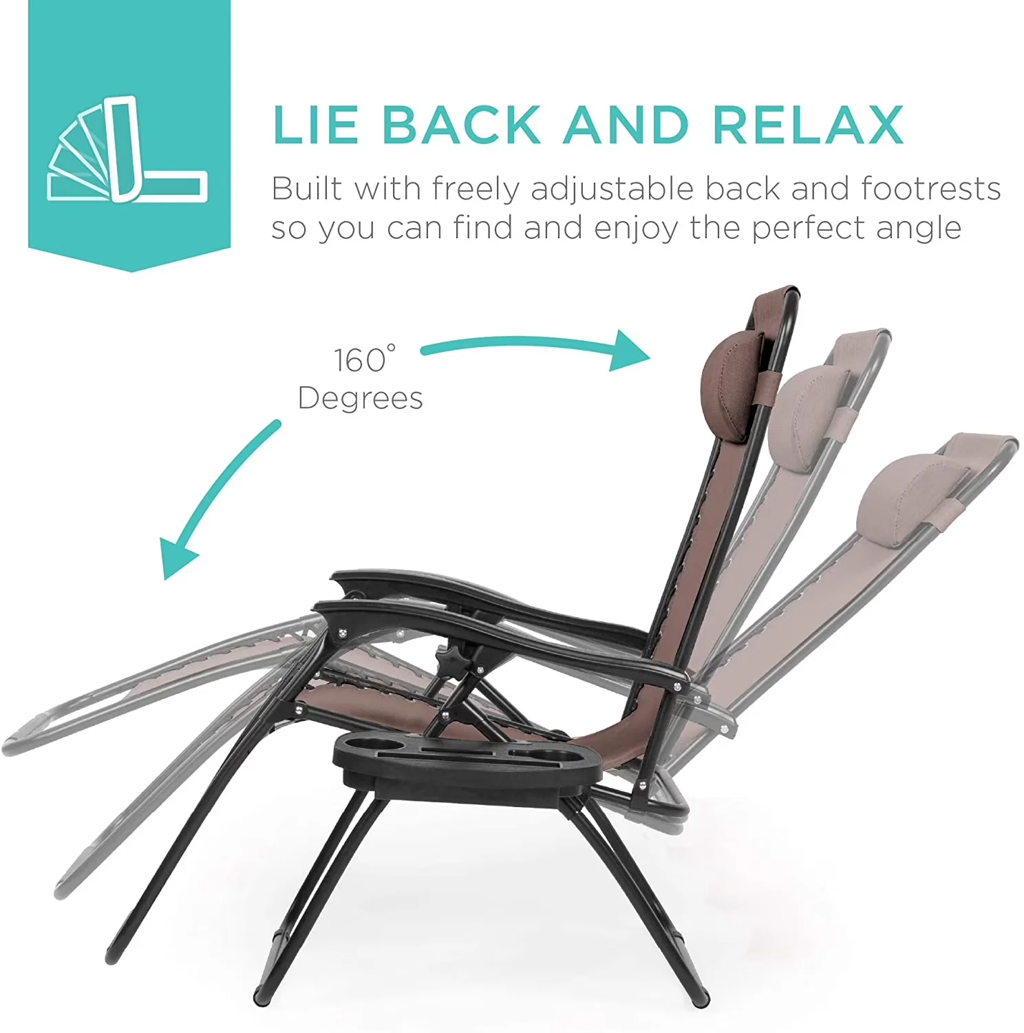 Essential Patio Chair with Water-Resistant - Brown Paperback Vigilante Model 4320BE