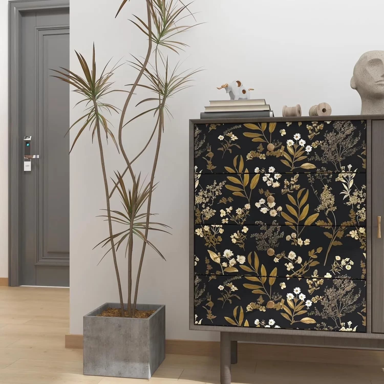 Stylish Wallpaper with Waterproof, Removable - Vinyl Gold for Bedroom 5in Model 7AB8FA