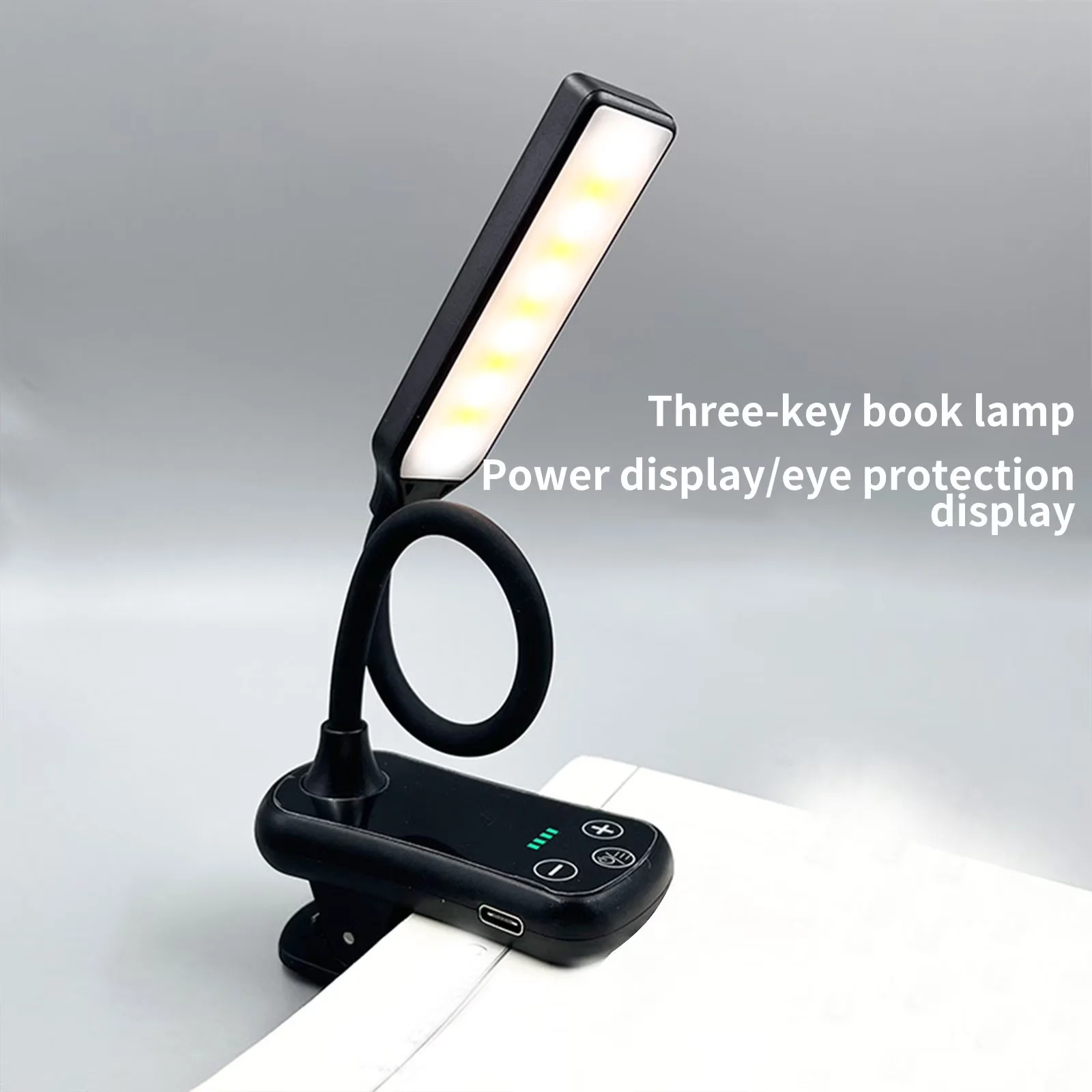 Quality Desk Lamp with LED, Battery, LED Rechargeable Night Light Book Lights - Black Abs for Dorm Model 7E2259