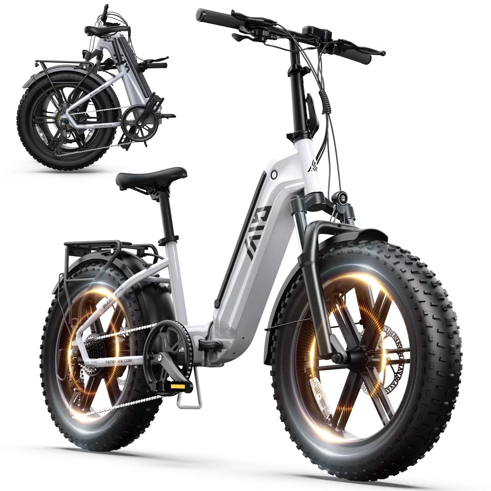 Professional Electric Bike with Battery, 749W, 48V - White - Standard Series Model A624A7