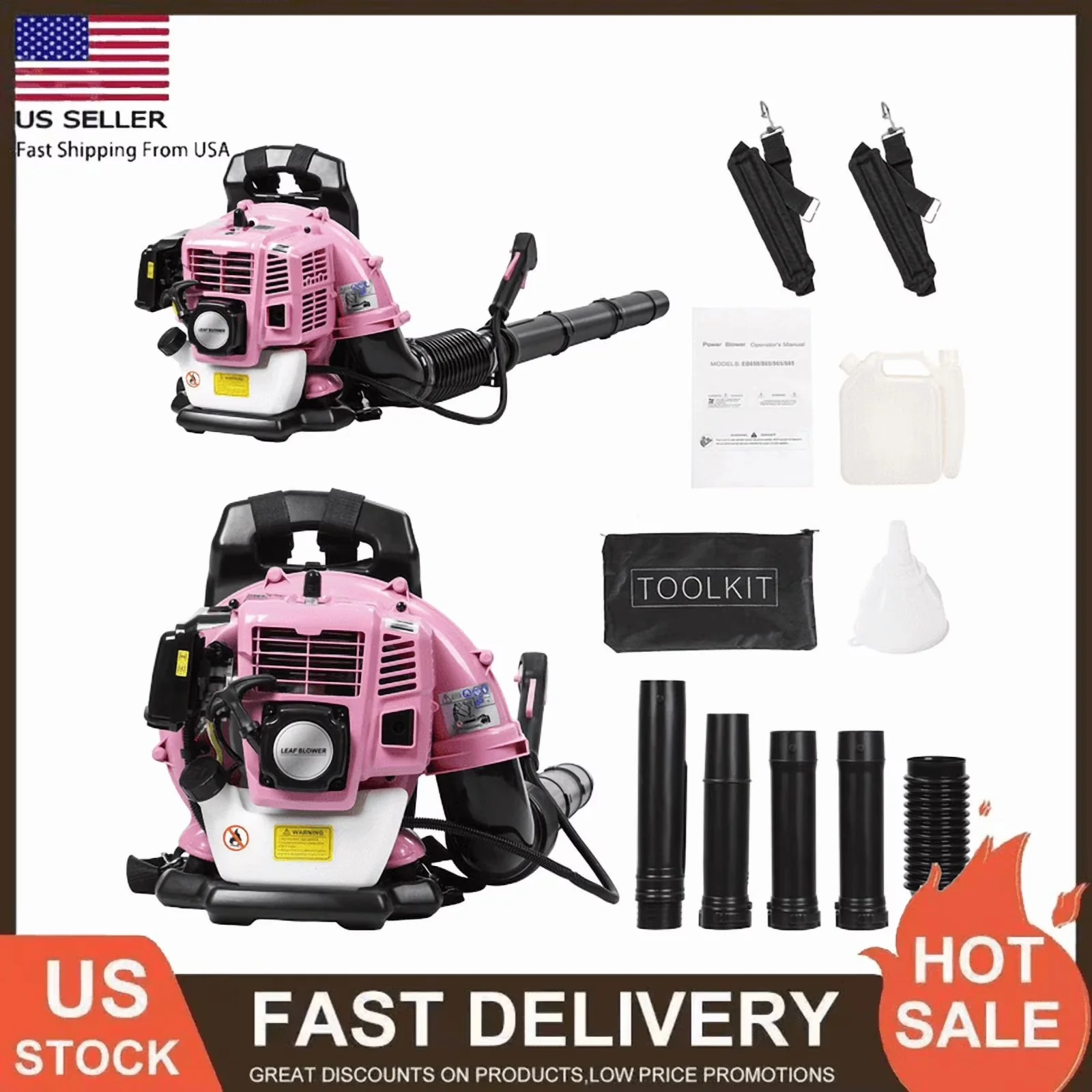 Stylish Leaf Blower with 52CC Backpack Gas Powered, Harness Air-Cooled & Fuel Tank - Model 695A4F