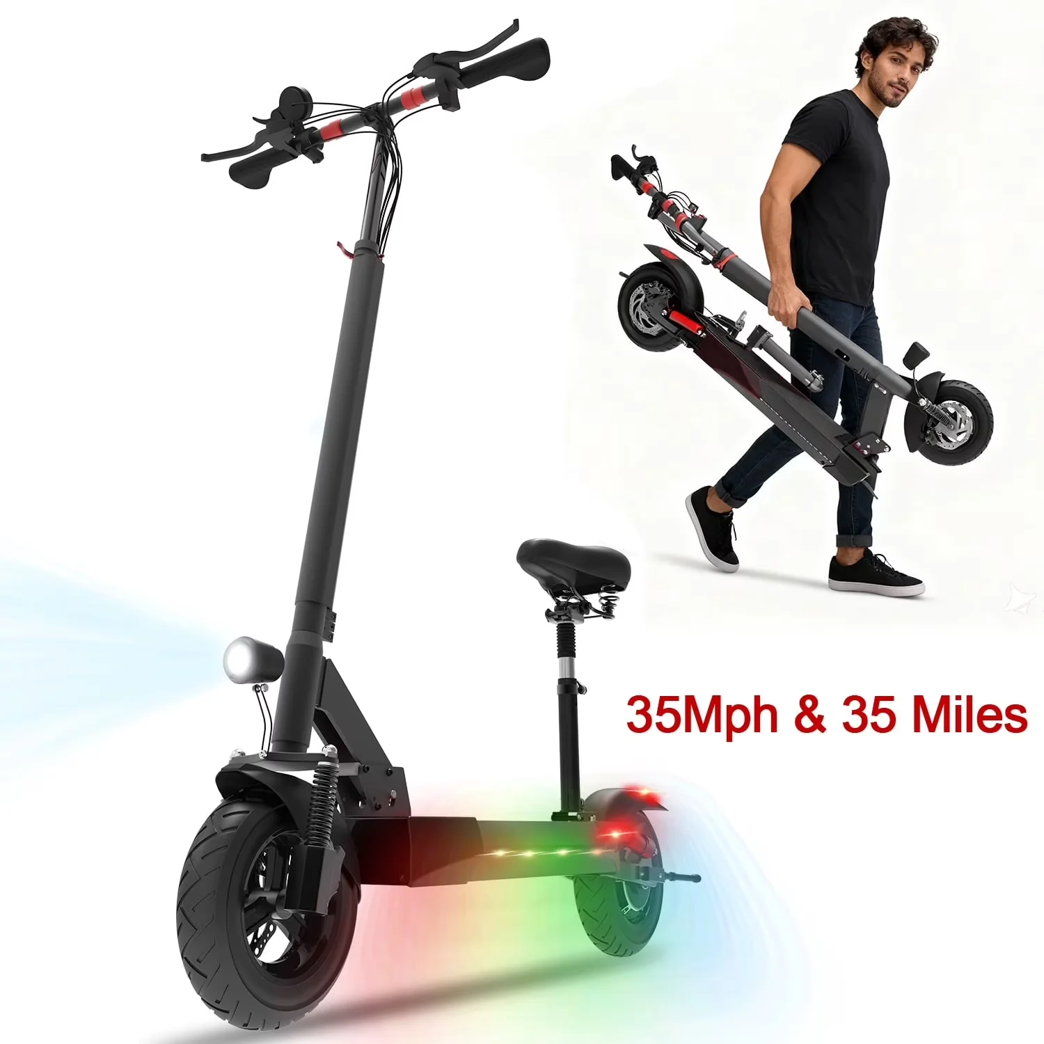 Essential Scooter with 1200W, Foldable, Seat - Aluminium Alloy - Traditional Style Model 7518E5