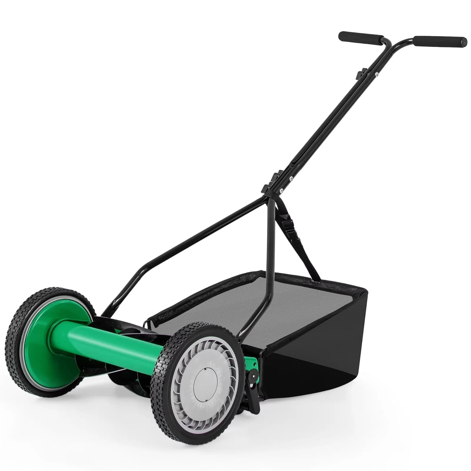 Push Mower Stylish with Adjustable - Green for Garden Manual - Easy to Use Model 1C8837