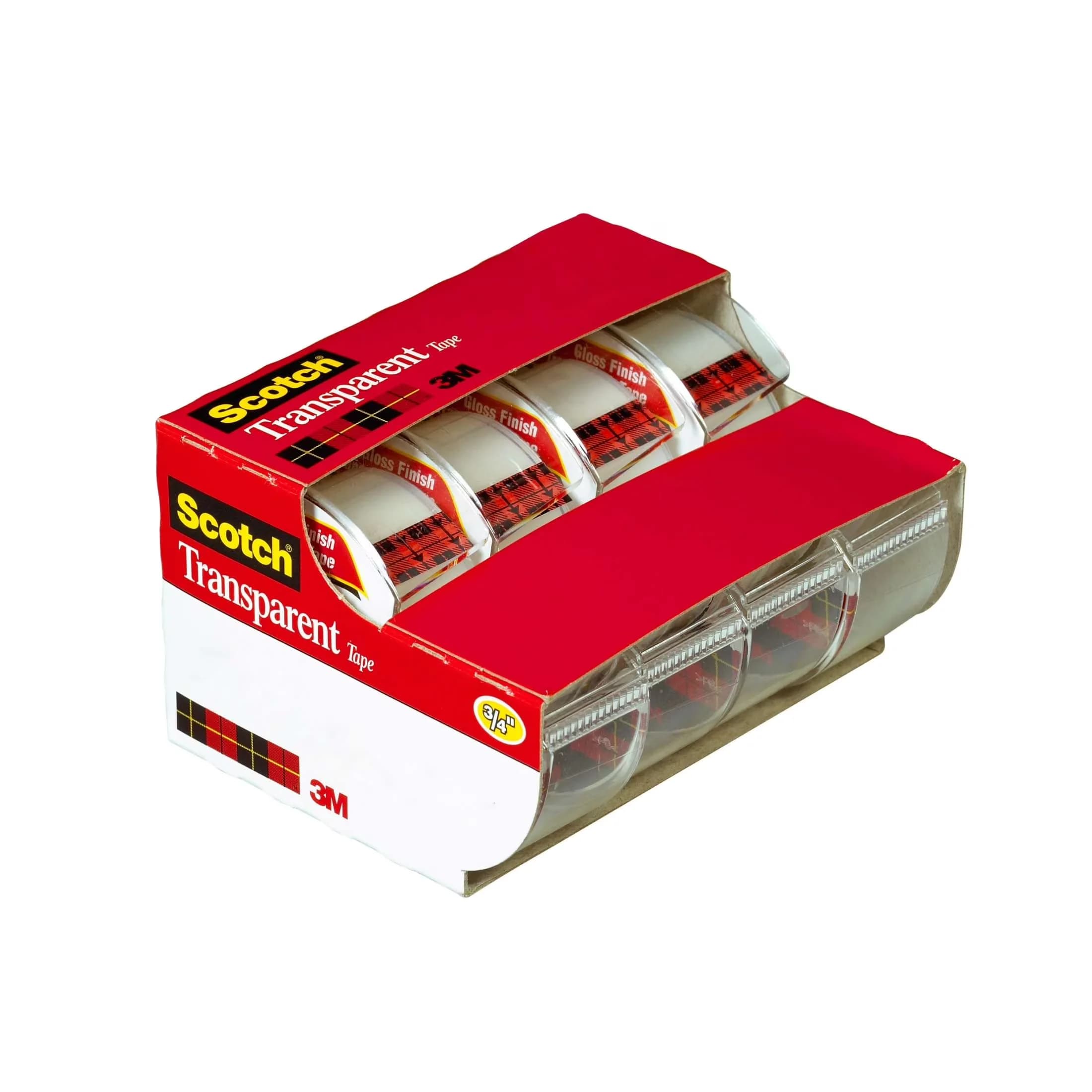 Durable Moving with Transparent Tape, 3/4 in x 850 in, 4 Dispensers - Plastic Clear Model A0CE5E