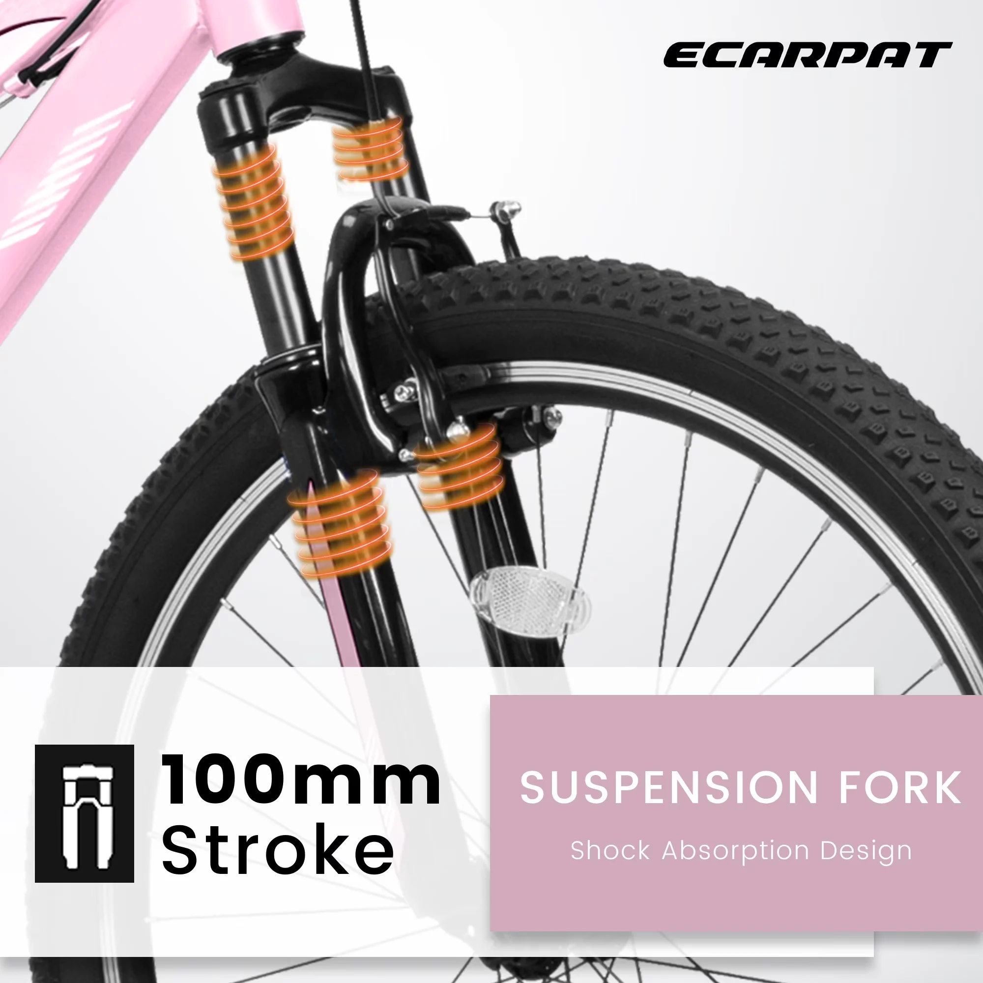 Professional Mountain Bike with Adjustable Handlebar Height, Lightweight - Pink Model 33D741