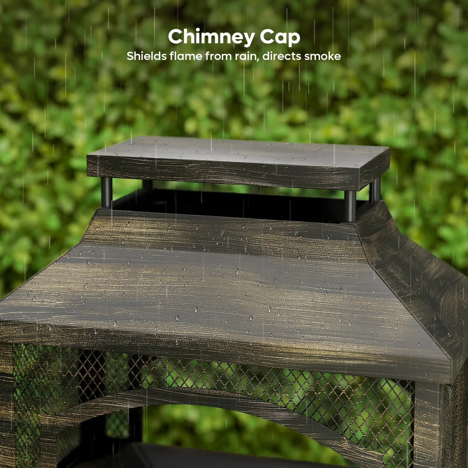 Essential Outdoor Heating with Portable, Adjustable Flame, Fire Pits - Steel Brown for Outdoor, Patio Model 29C872