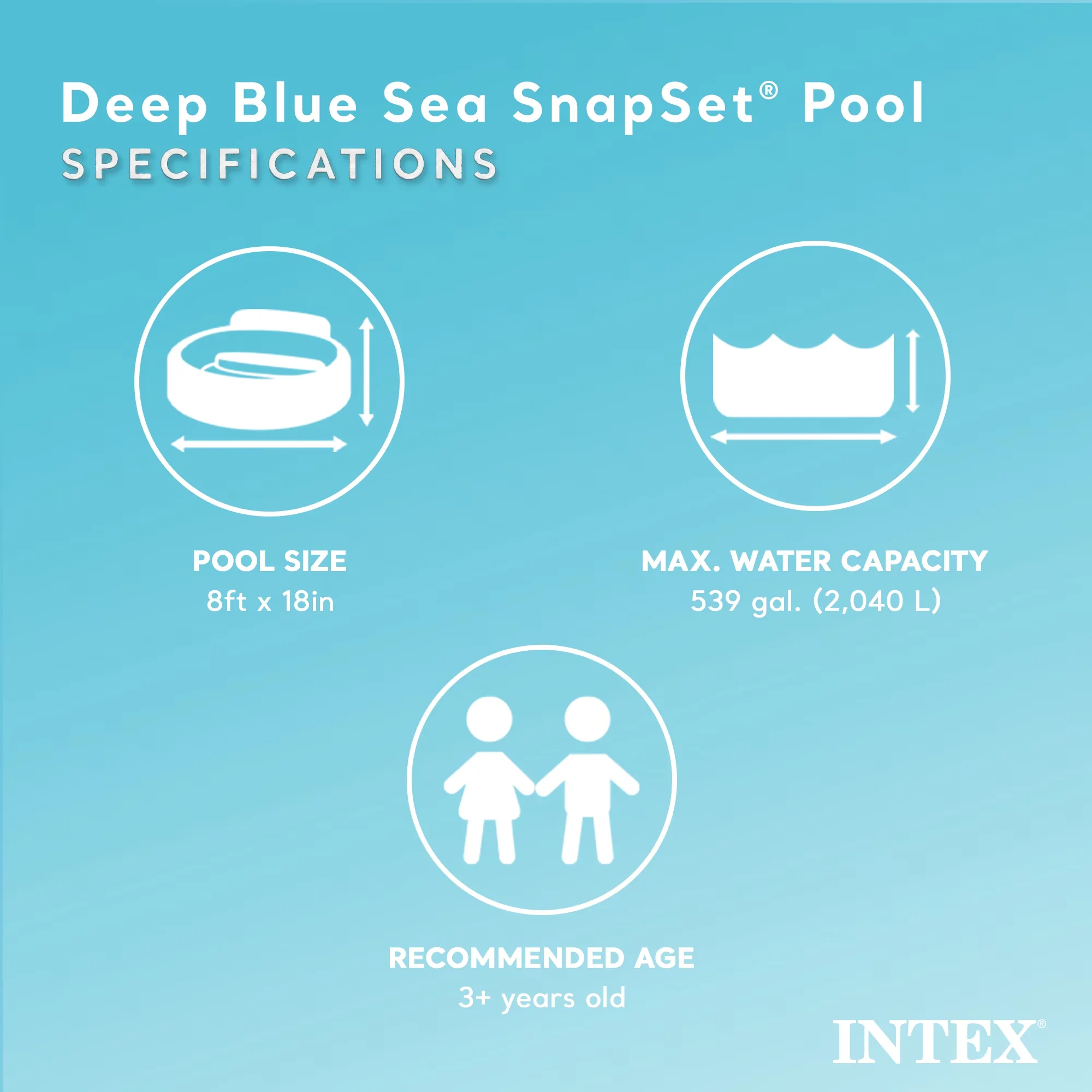 Above Ground Pool Versatile with Fade Resistant, Recommended age: 3 years and up - White Model 85E8B3