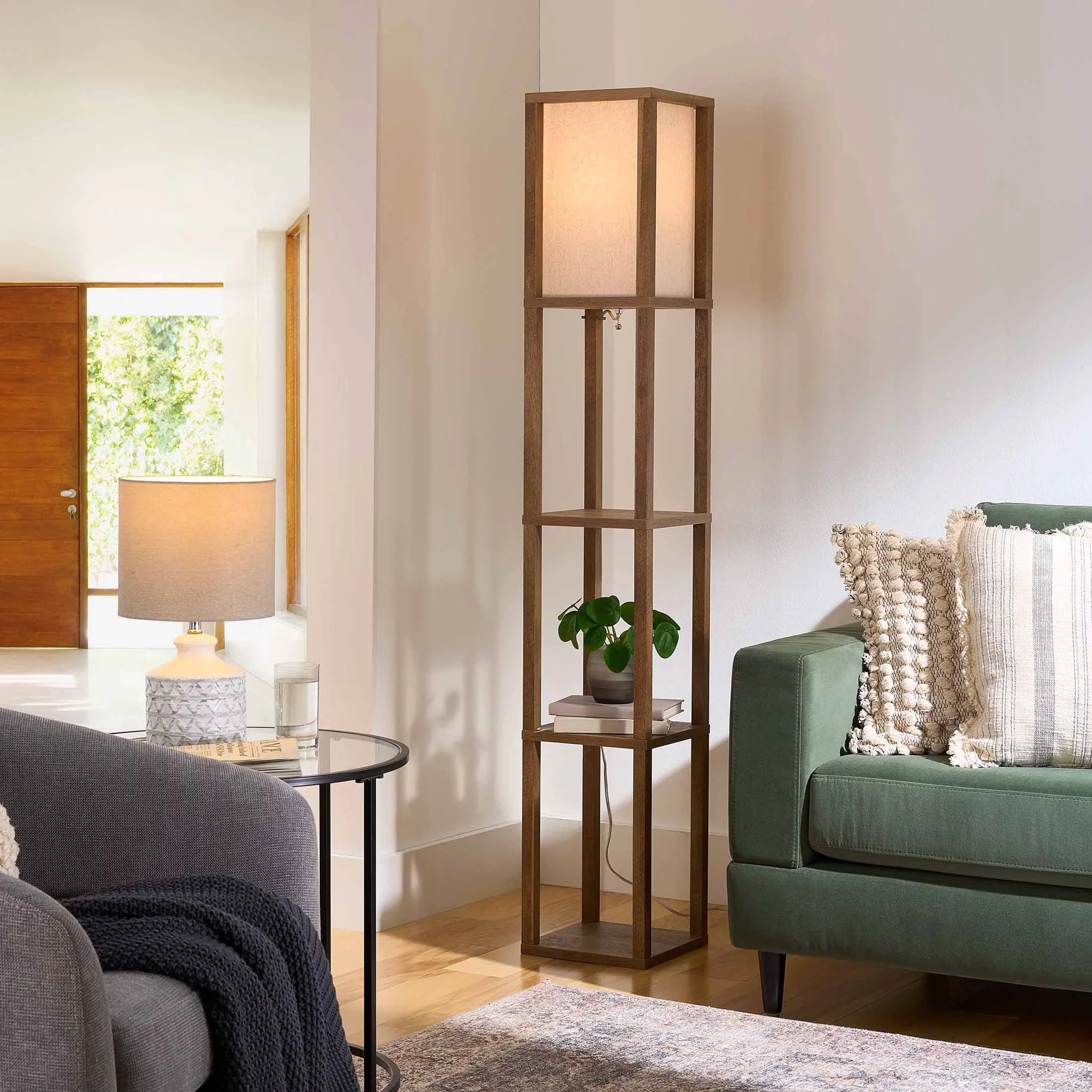 Essential Floor Lamp with Incandescent, Modern - Brown Mdf, Paper, Plastic, Pvc Model F54903