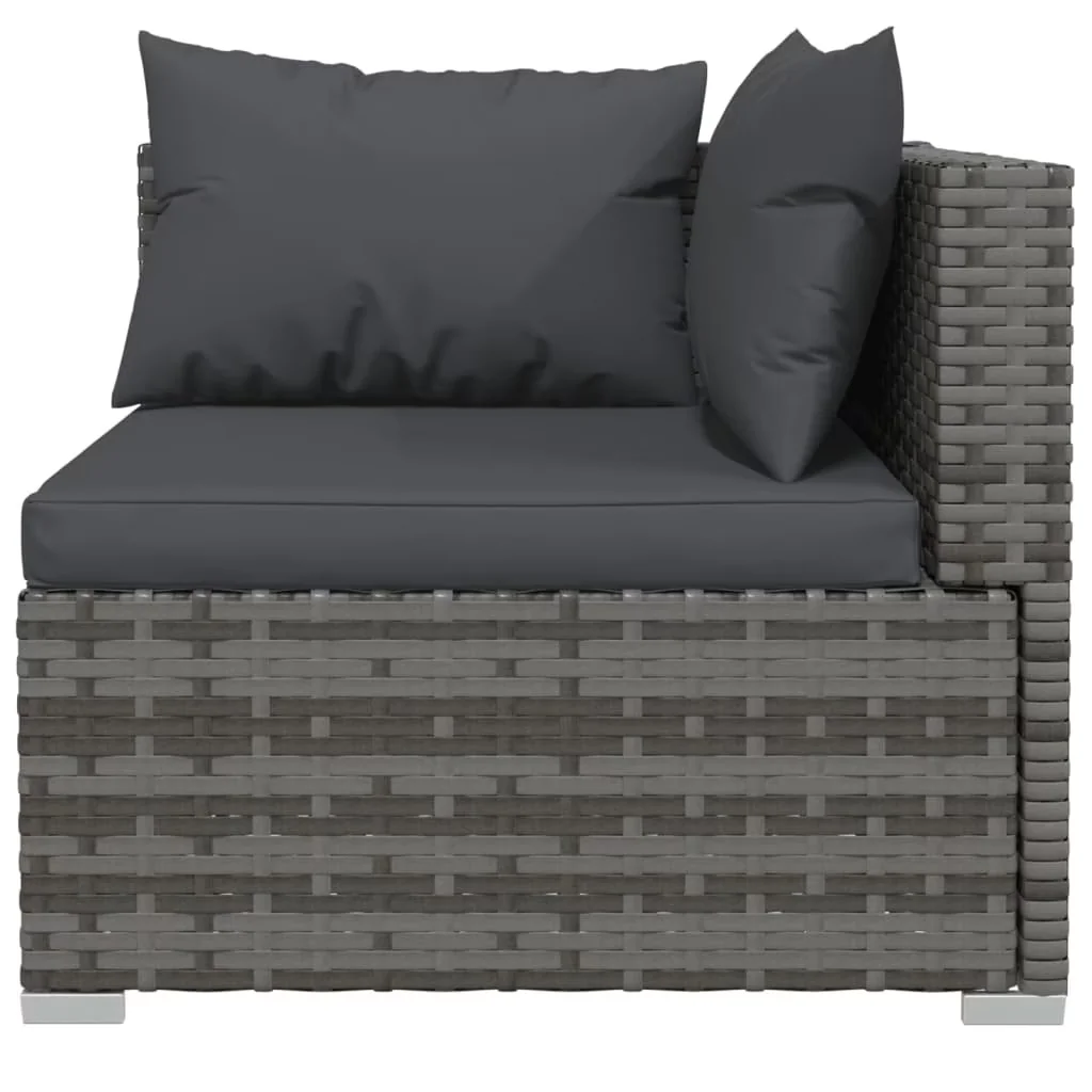Compact Patio Chair with Waterproof, Wicker Furniture 3 Piece, Color: Gray - Gray Pe Rattan, Powder-Coated Steel, Plastic Model E88390