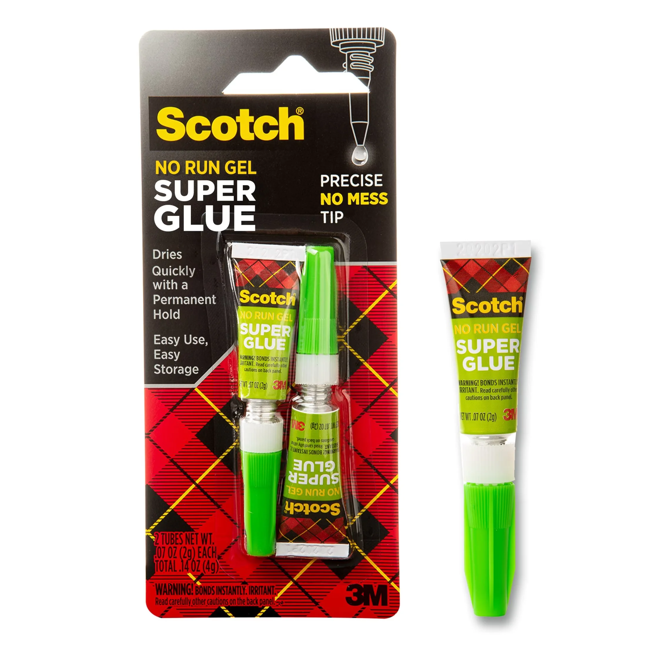 Premium Building Material with General Purpose Super Glue Gel, 0.7 oz each, 2 Count - Clear .07 oz Model 45B484