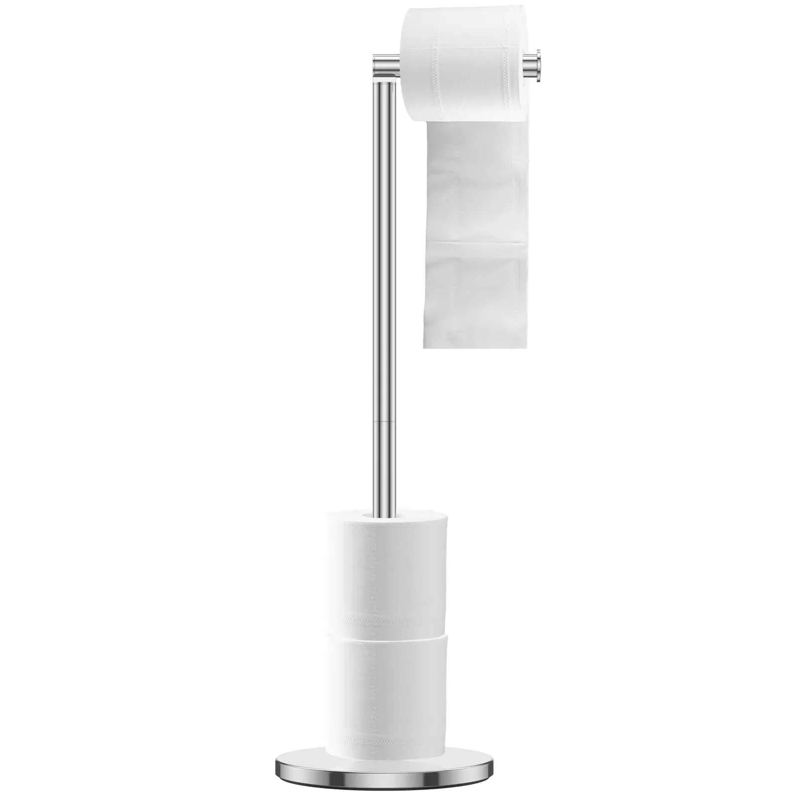 Durable Bathroom Renovation with Stainless Steel Toilet Paper Holder, Floor Stand Storage - Silver Stainless Steel for Bathroom Model 5CAD92