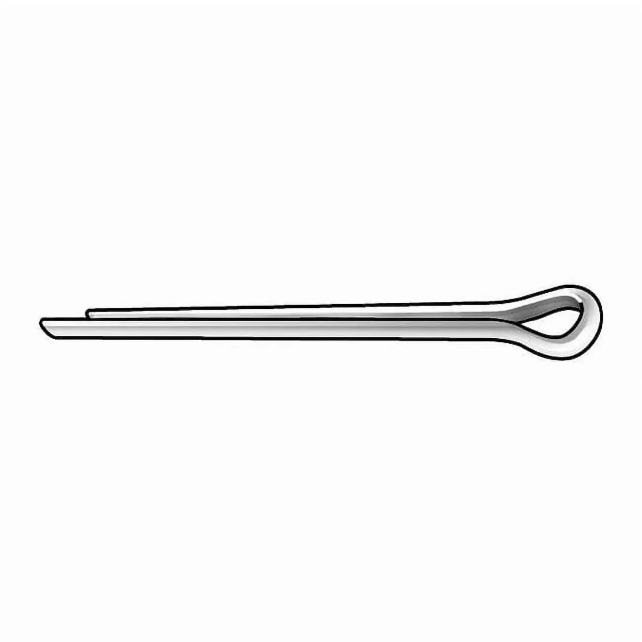 Durable Fastener with Finish Plain, 2 in L, 1/16 in Dia - Silver Stainless Steel Model 7D1539