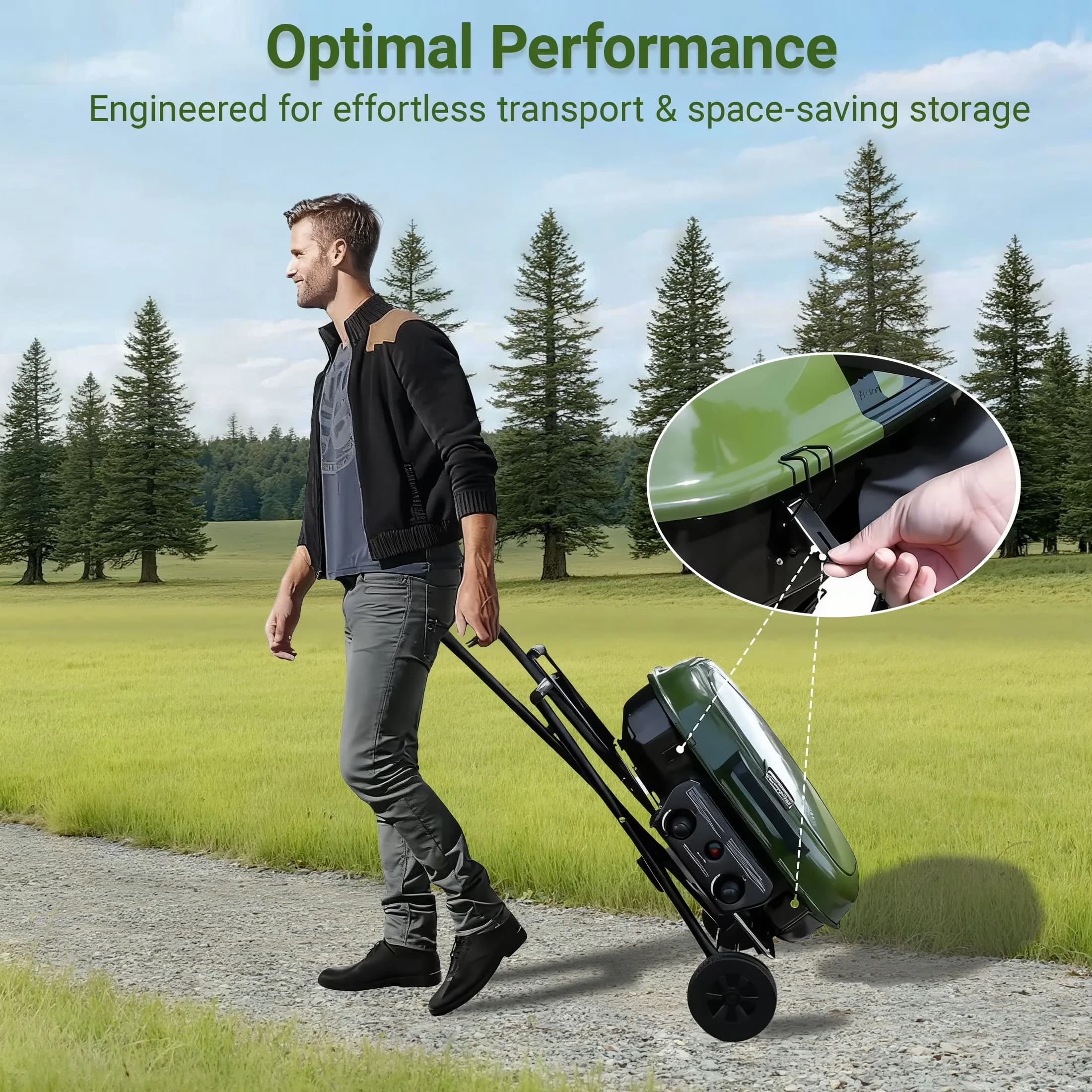 Durable Gas Grill with Rust Resistant, Portable, Enameled Foldable BBQ - Steel for Outdoor Model 60B429