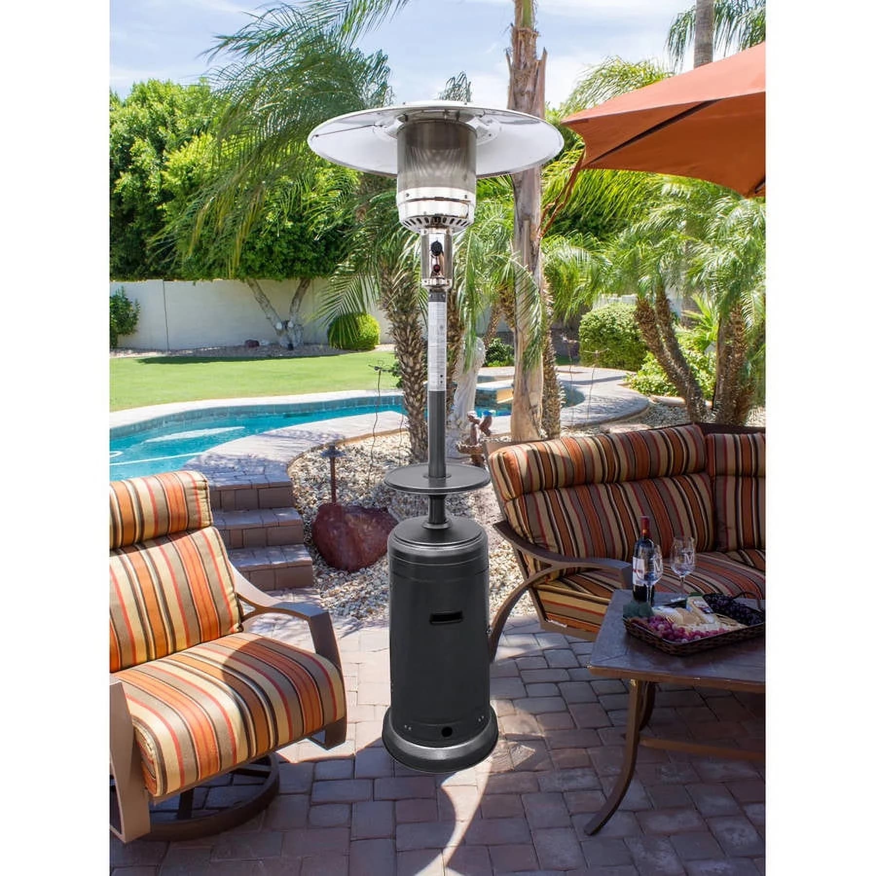 Classic Outdoor Heating with Wheeled, Wheels for easy mobility - Silver HLDS01-W-CB Model C4C909