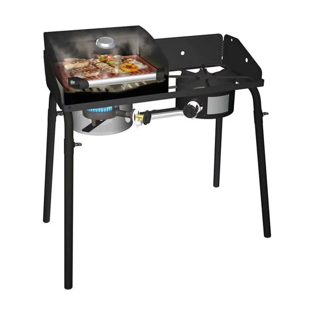 Versatile Gas Grill with Rust Resistant, Deluxe BBQ Box, BB30L - Cast Iron Black Model B1401A
