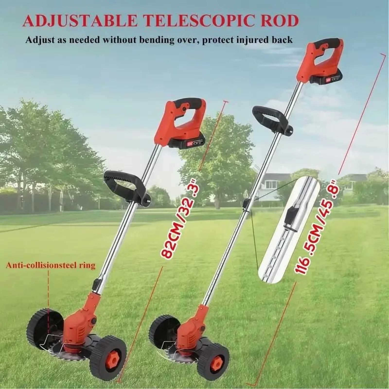 Push Mower Versatile with Battery, Adjustable, View detailed description for Garden - Model 230B74